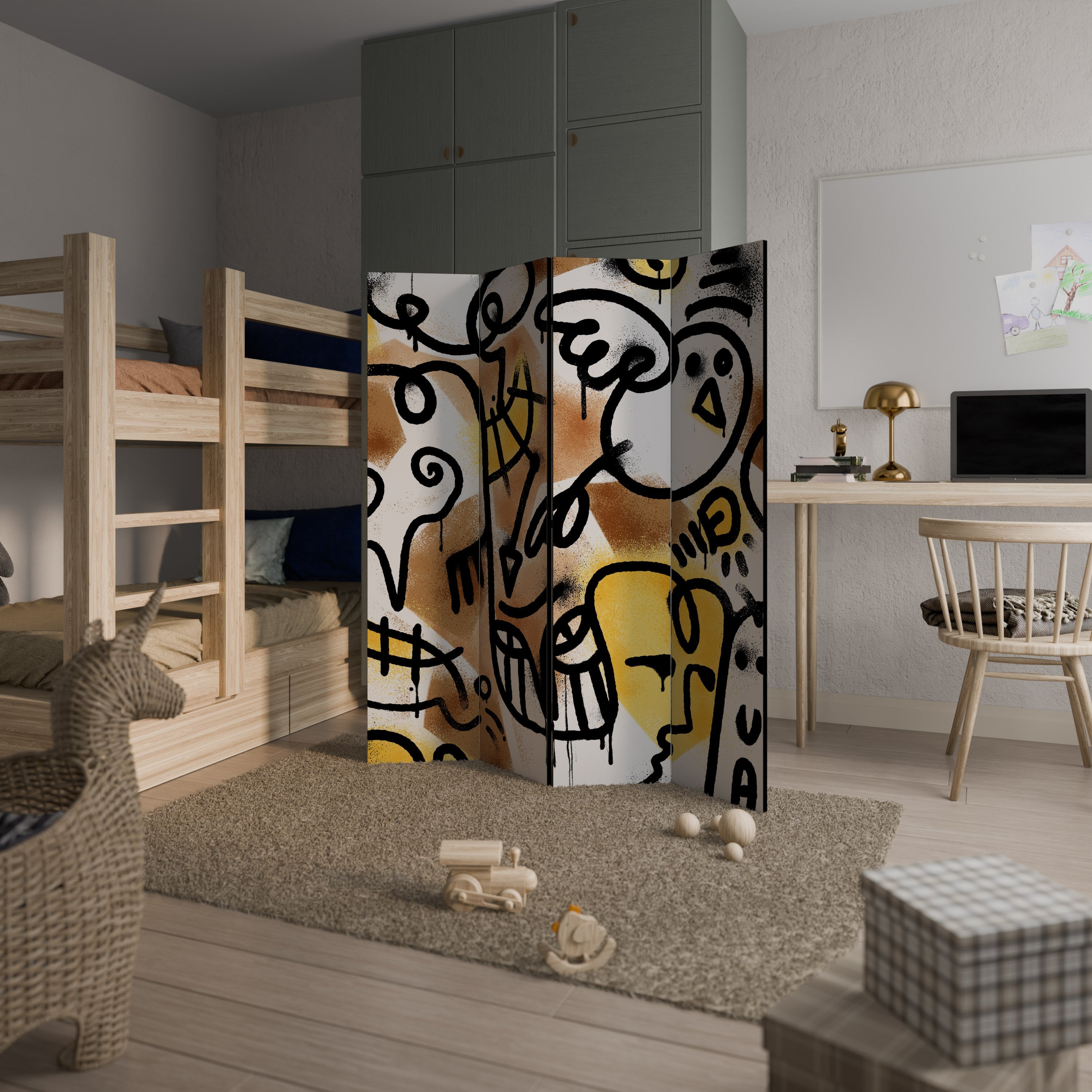 Paravent décoratif à 4 panneaux URBAN CANVAS