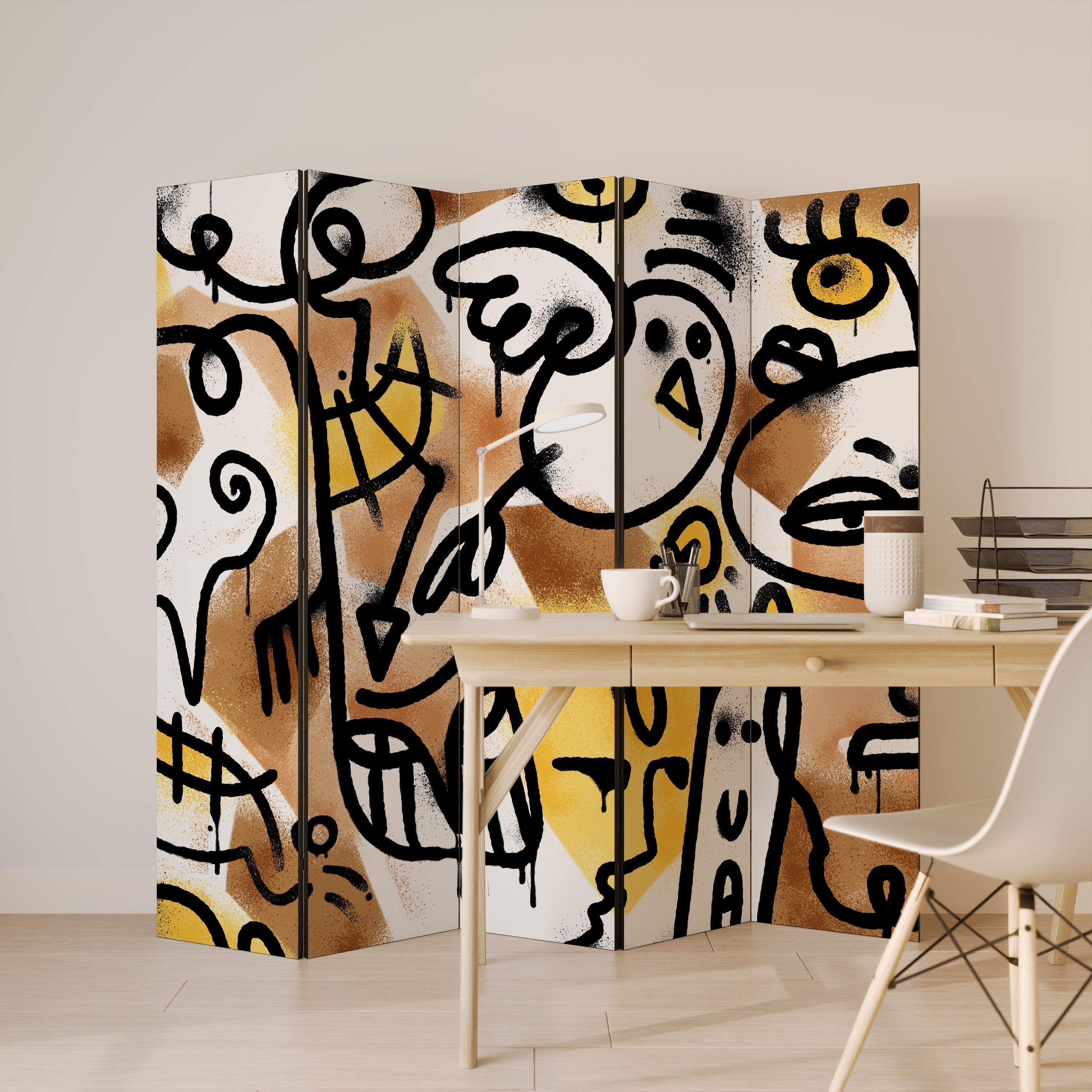 Paravent décoratif à 5 panneaux URBAN CANVAS