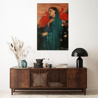 YOUNG WOMAN WITH IBIS Vertical Canvas Print
