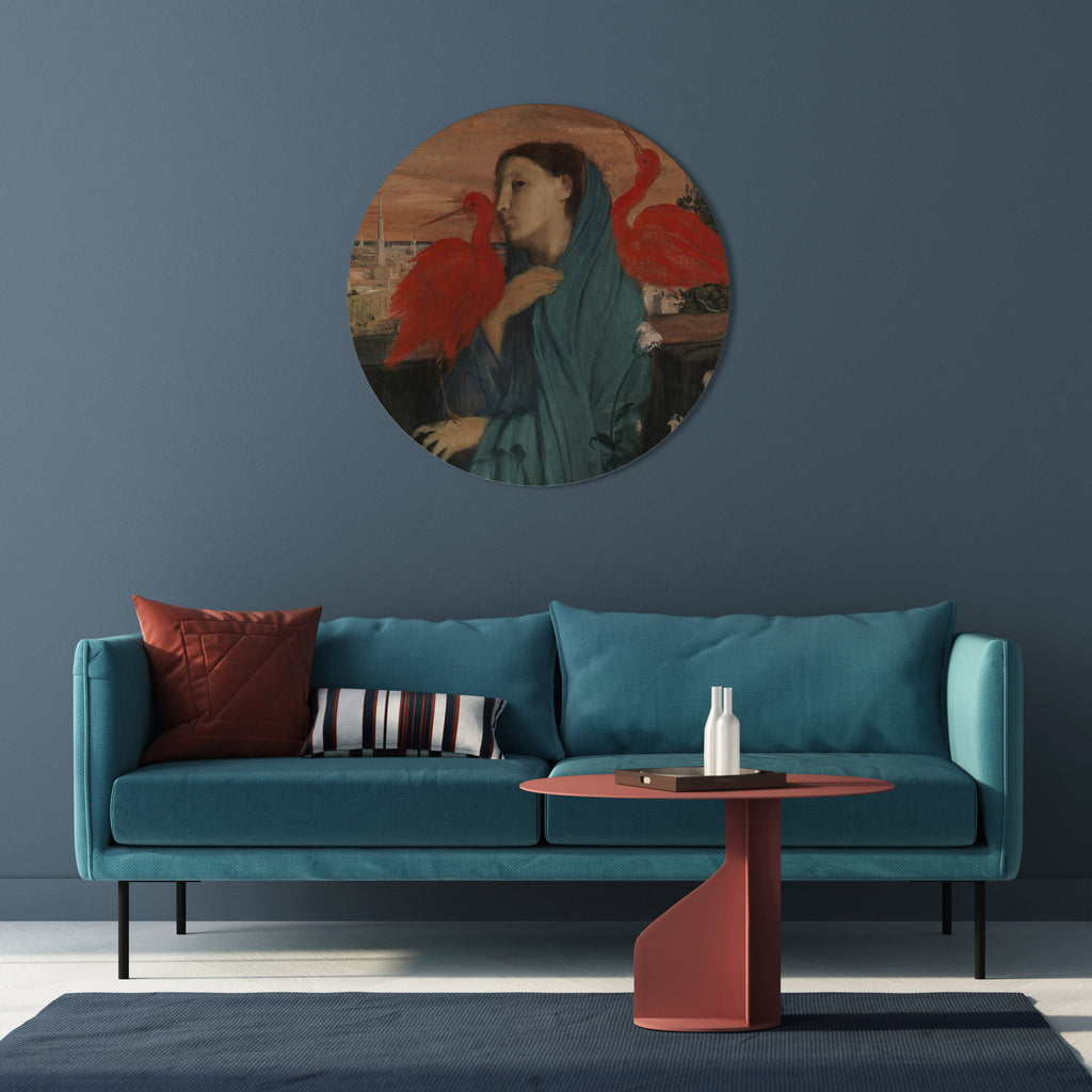 JEUNE FEMME À L'IBIS Art mural rond