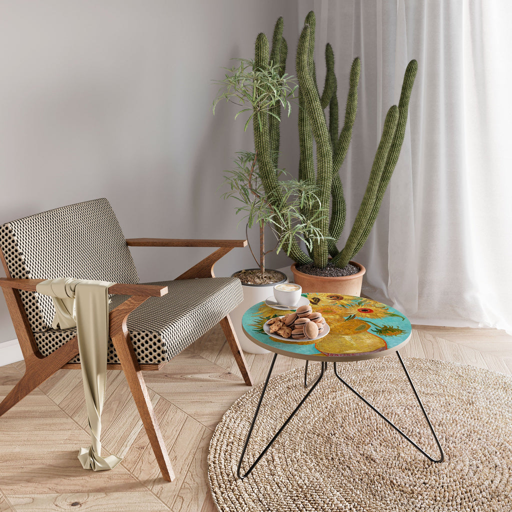 VASE AVEC DOUZE TOURNESOLS Table Basse 60