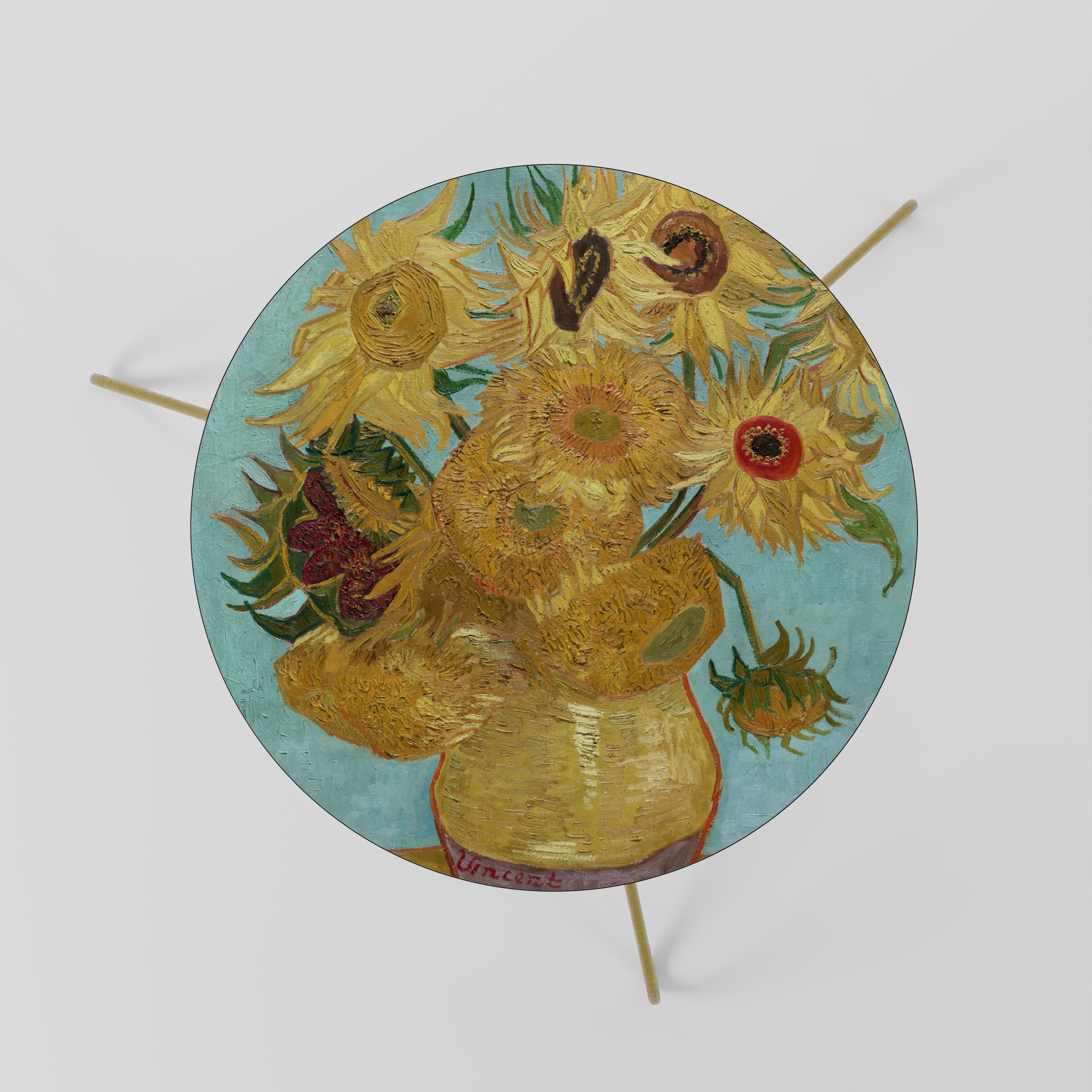 VASE AVEC DOUZE TOURNESOLS Table Basse 60