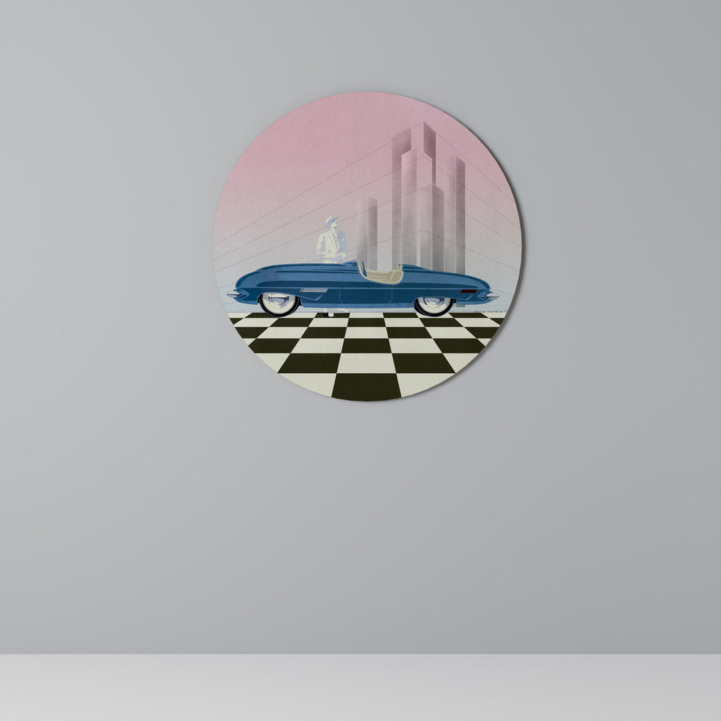 Décoration murale ronde BLUE ROADSTER