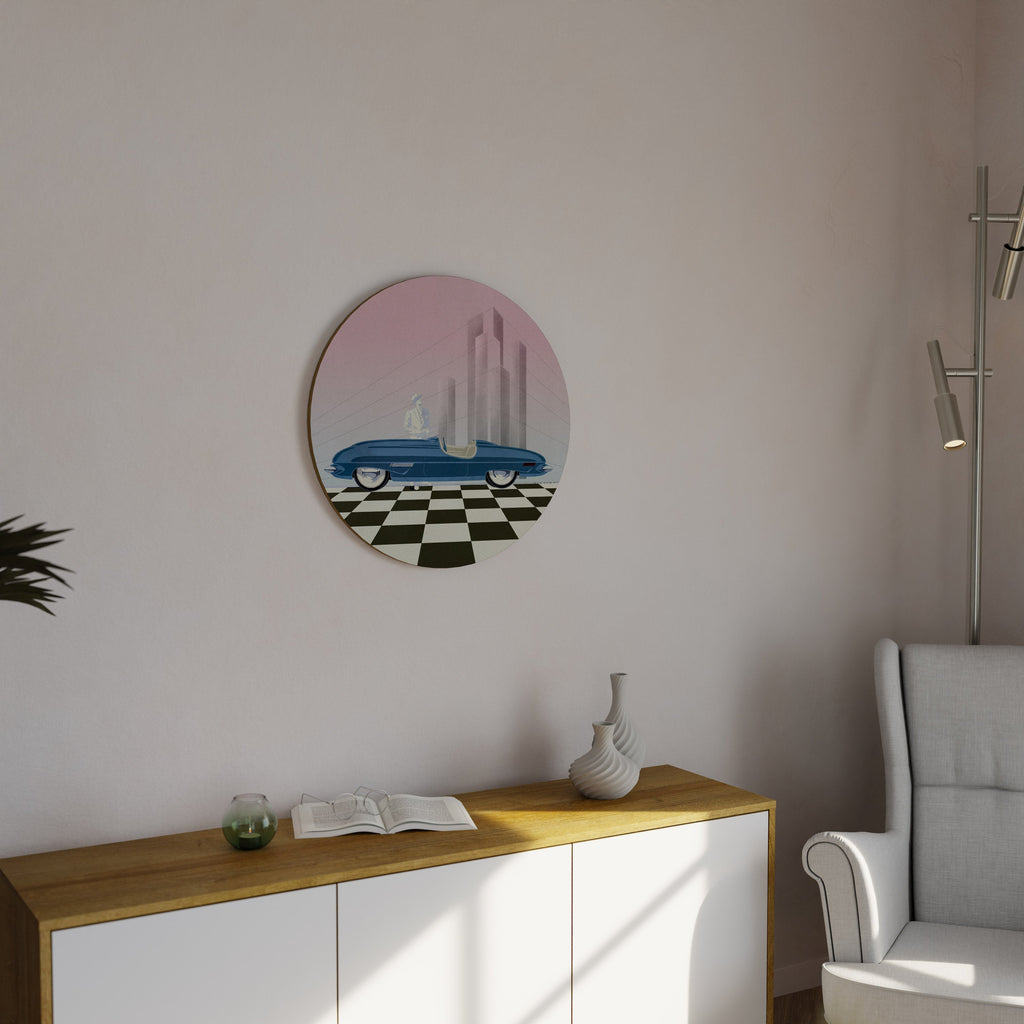 Décoration murale ronde BLUE ROADSTER