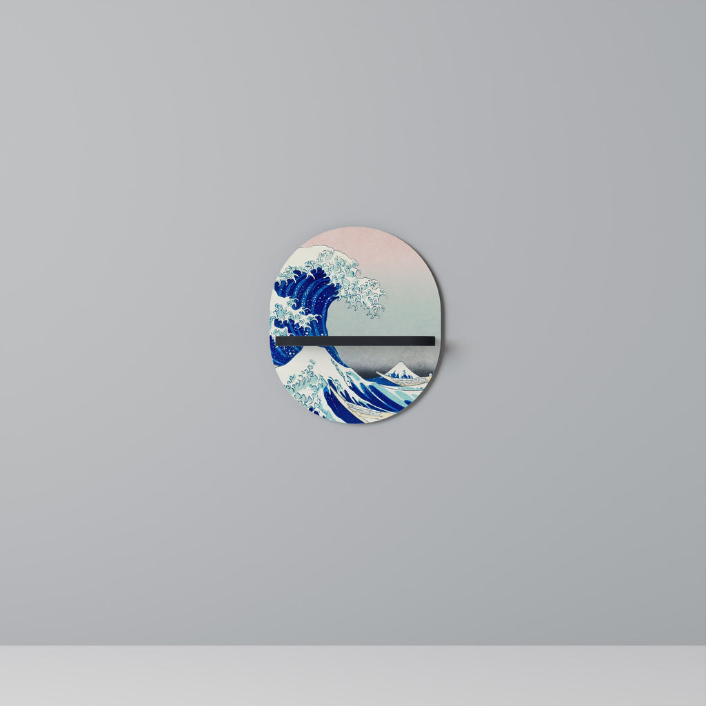 Étagère d'art ovale THE GREAT WAVE en finition noire