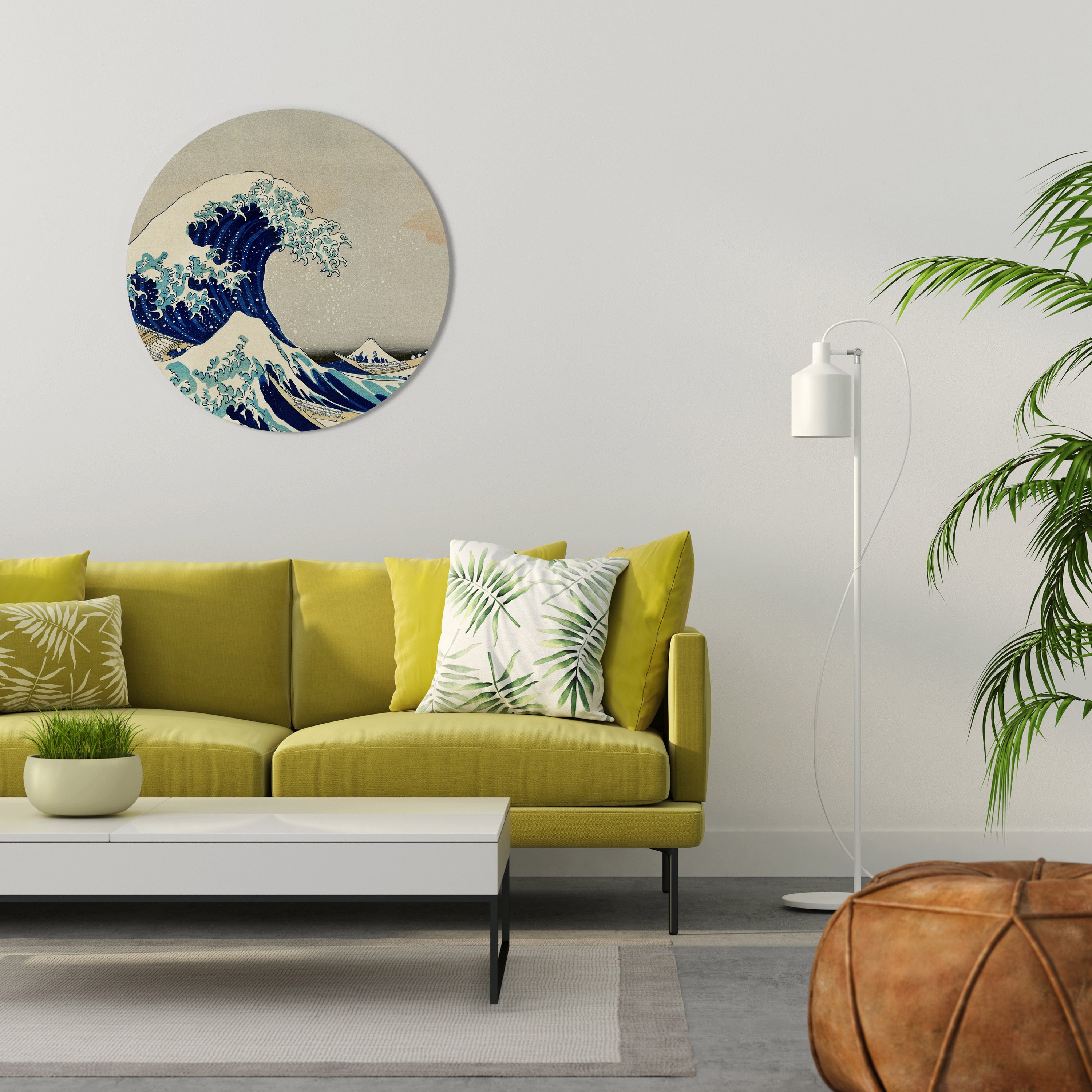 LA GRANDE VAGUE Art mural rond