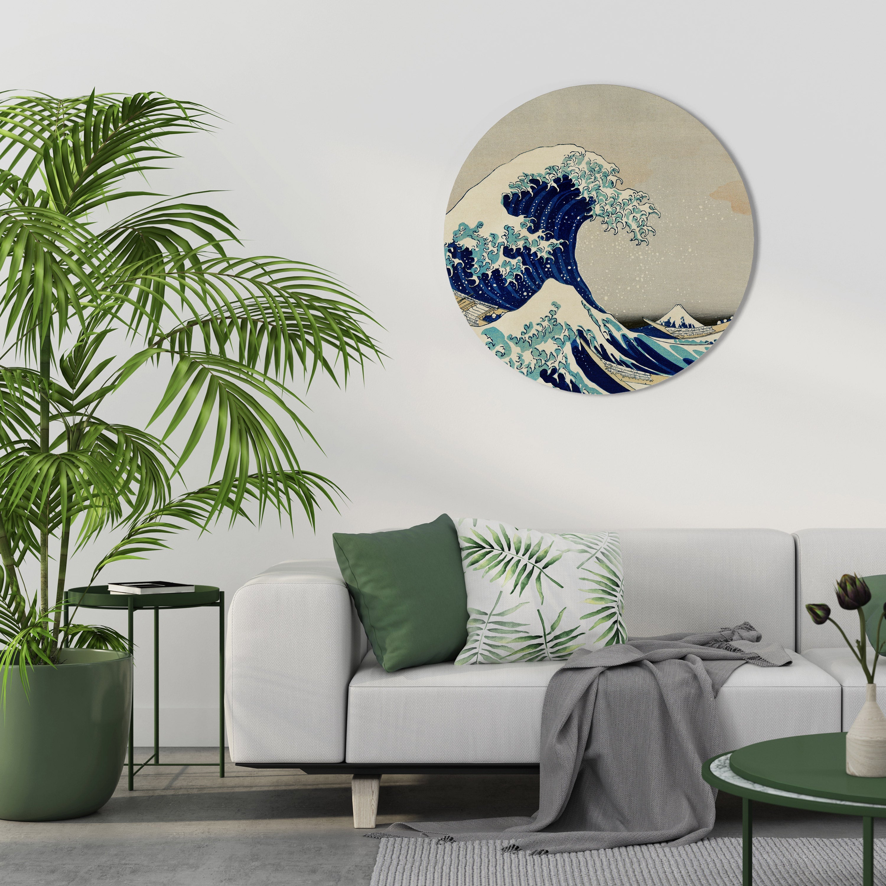 LA GRANDE VAGUE Art mural rond