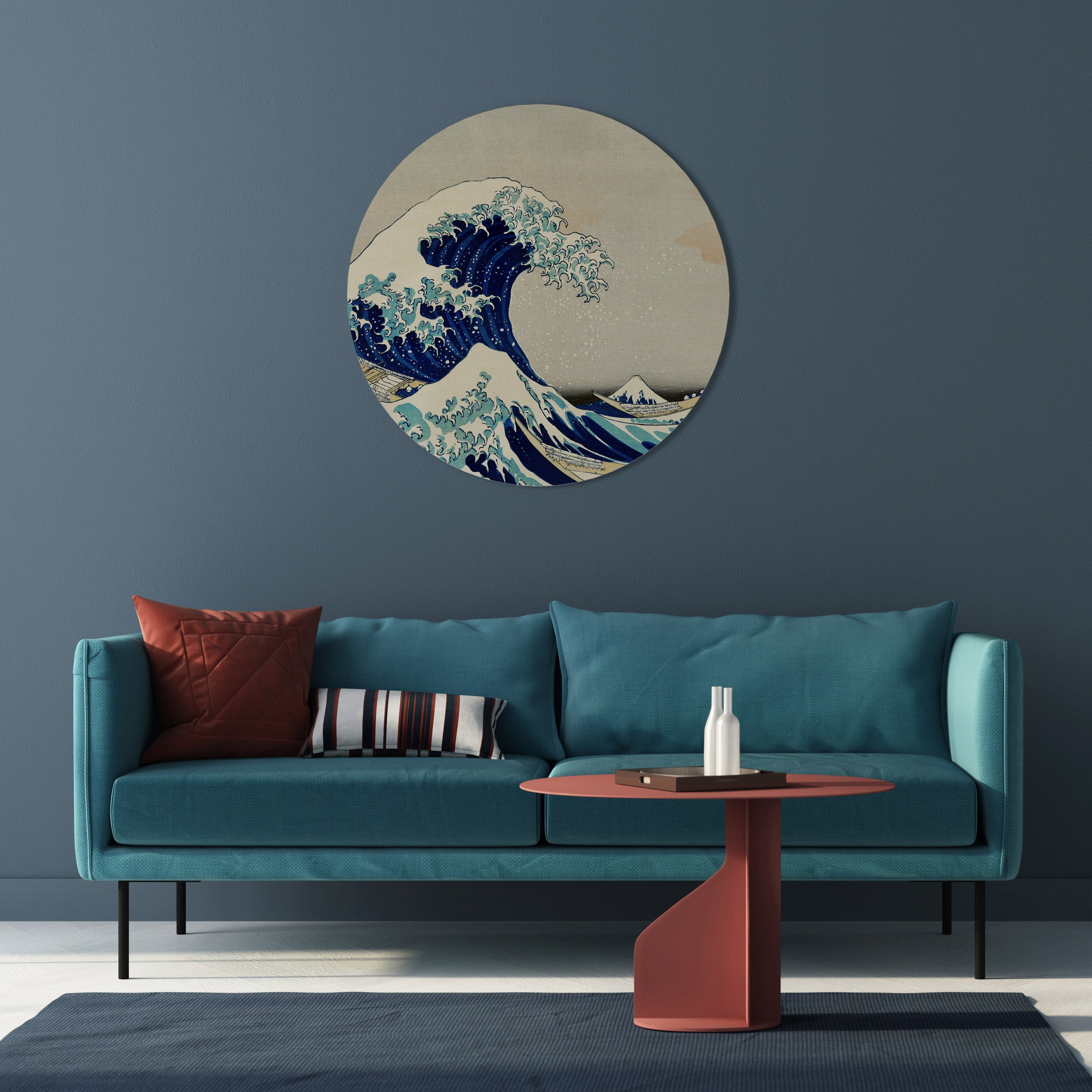 LA GRANDE VAGUE Art mural rond