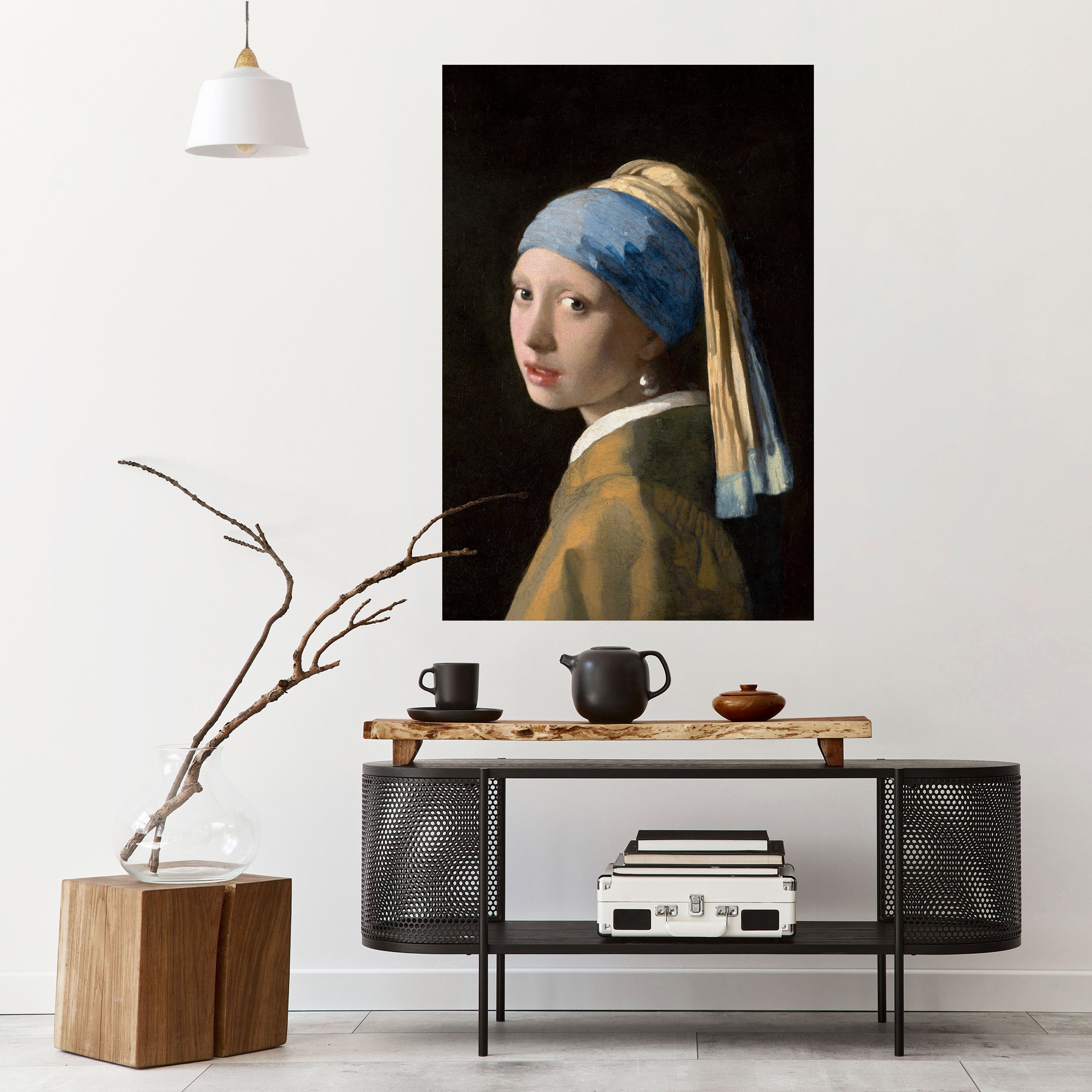 Affiche verticale autocollante « FILLE À LA PERLE »