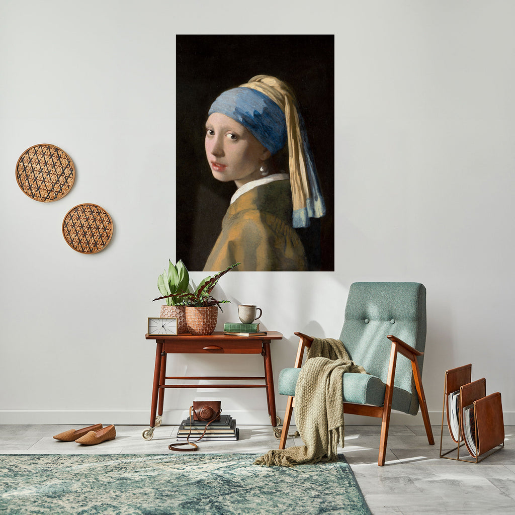 Affiche verticale autocollante « FILLE À LA PERLE »