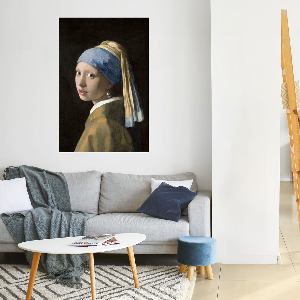 Affiche verticale autocollante « FILLE À LA PERLE »