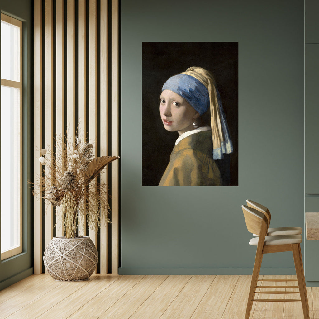 Affiche verticale autocollante « FILLE À LA PERLE »