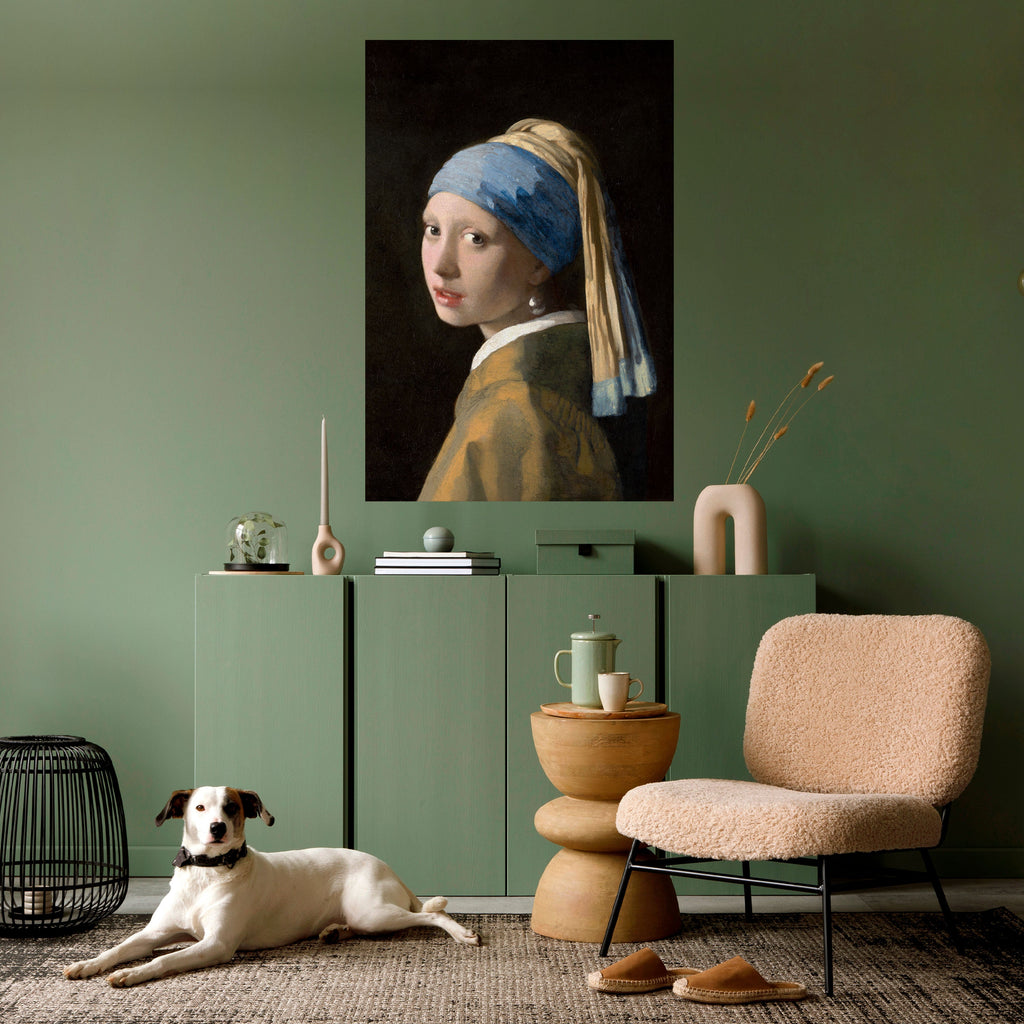 Affiche verticale autocollante « FILLE À LA PERLE »