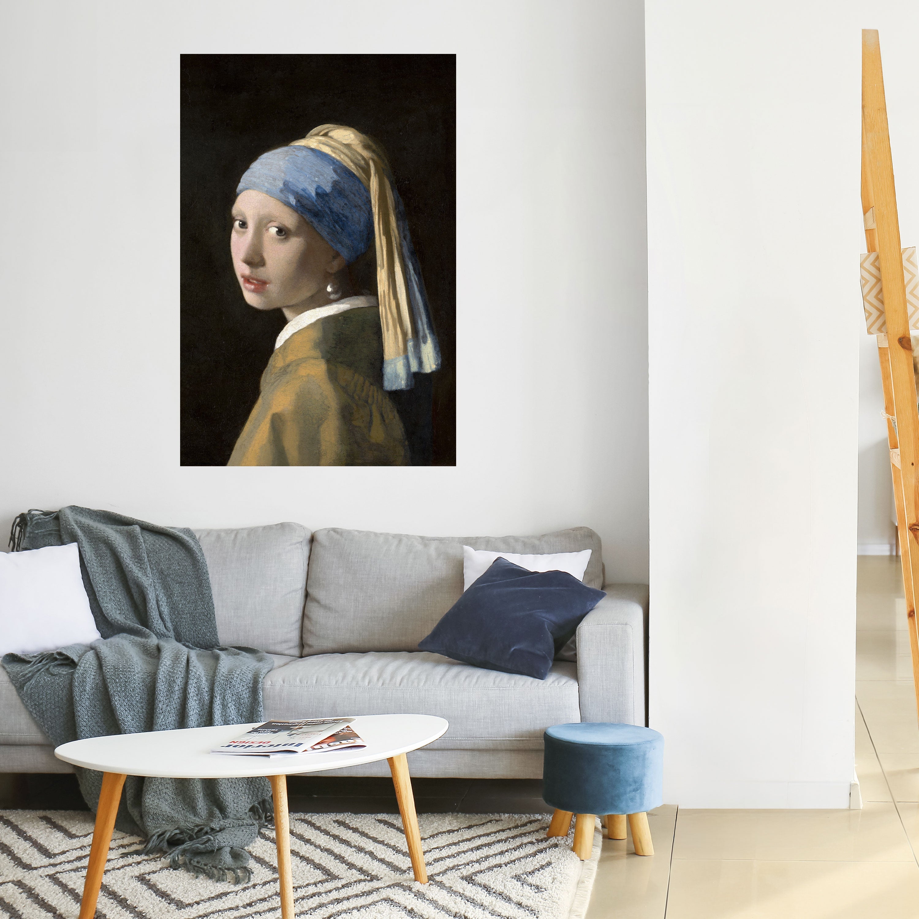 Affiche verticale autocollante « FILLE À LA PERLE »