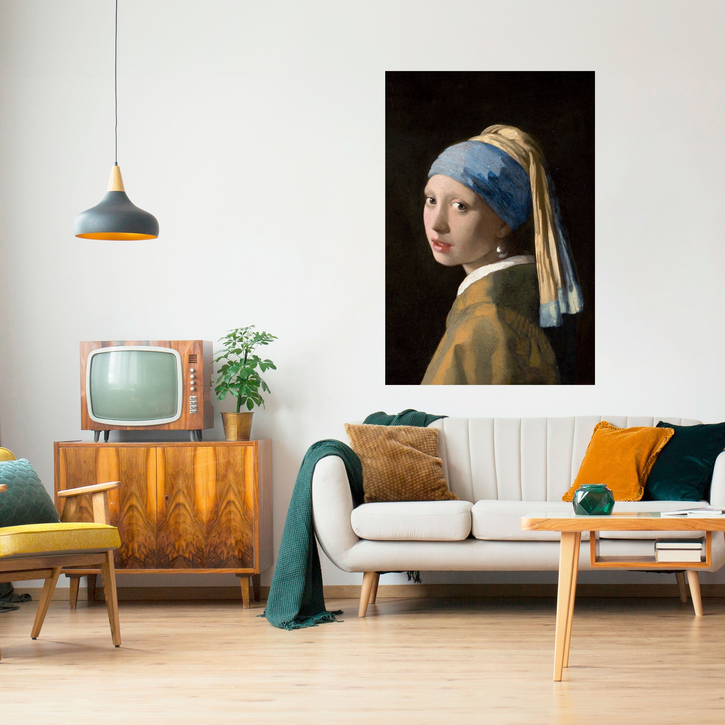 Affiche verticale autocollante « FILLE À LA PERLE »