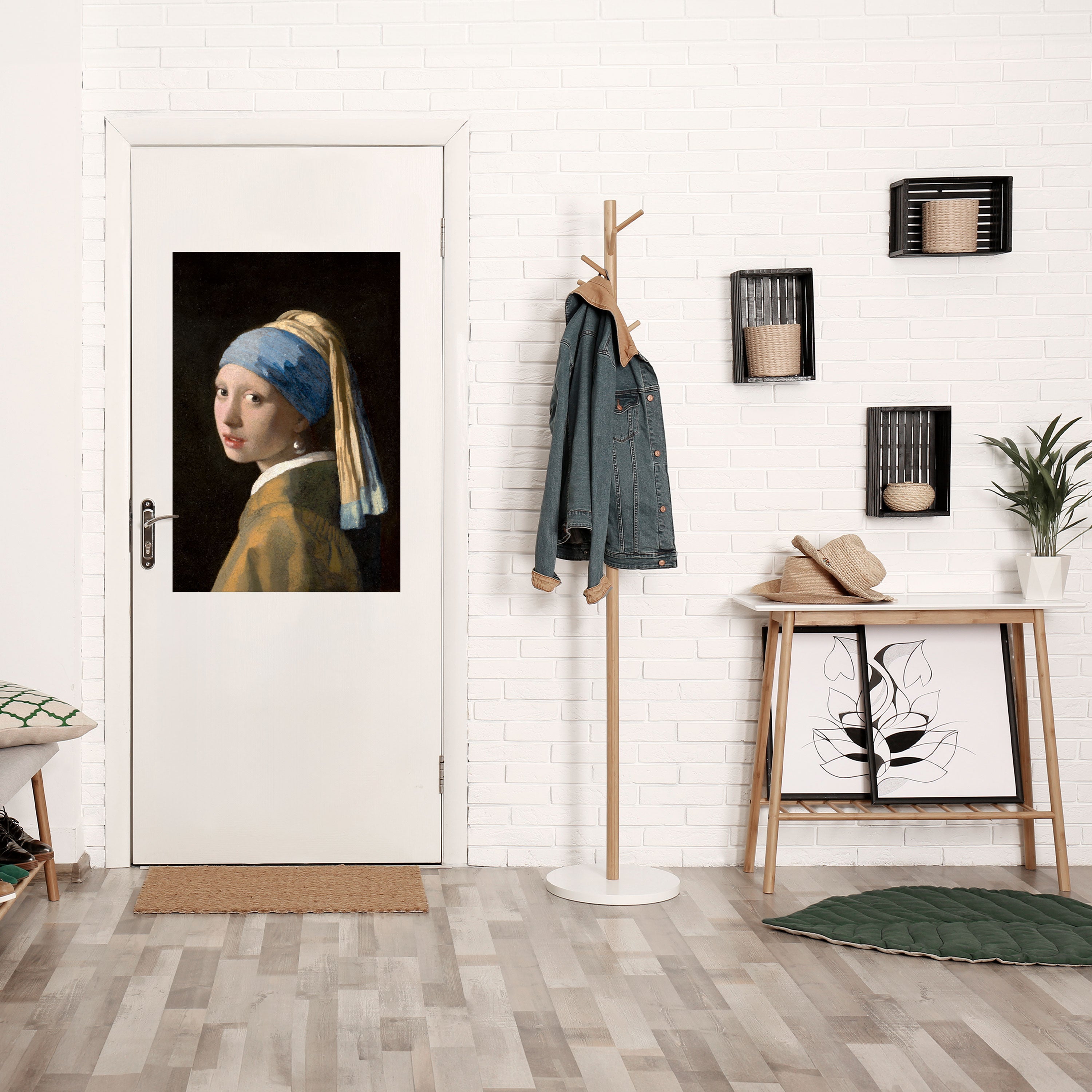 Affiche verticale autocollante « FILLE À LA PERLE »