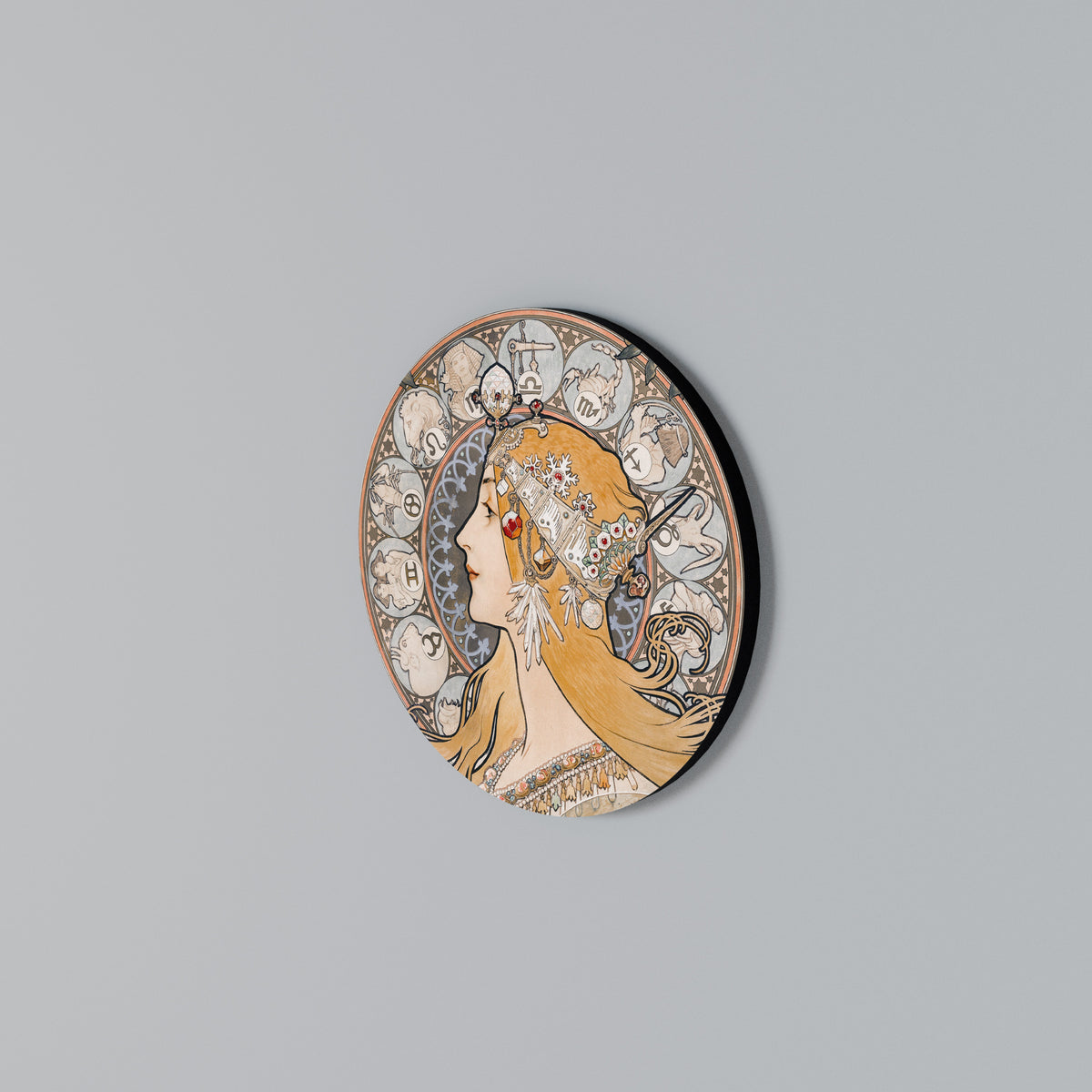 ZODIAQUE OR LA PLUME Round Wall Art