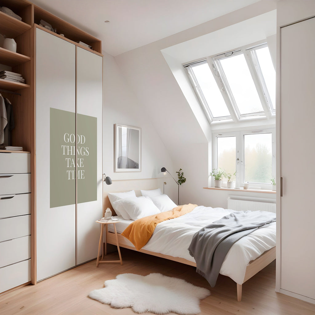 LES BONNES CHOSES PRENNENT DU TEMPS Affiche verticale autocollante