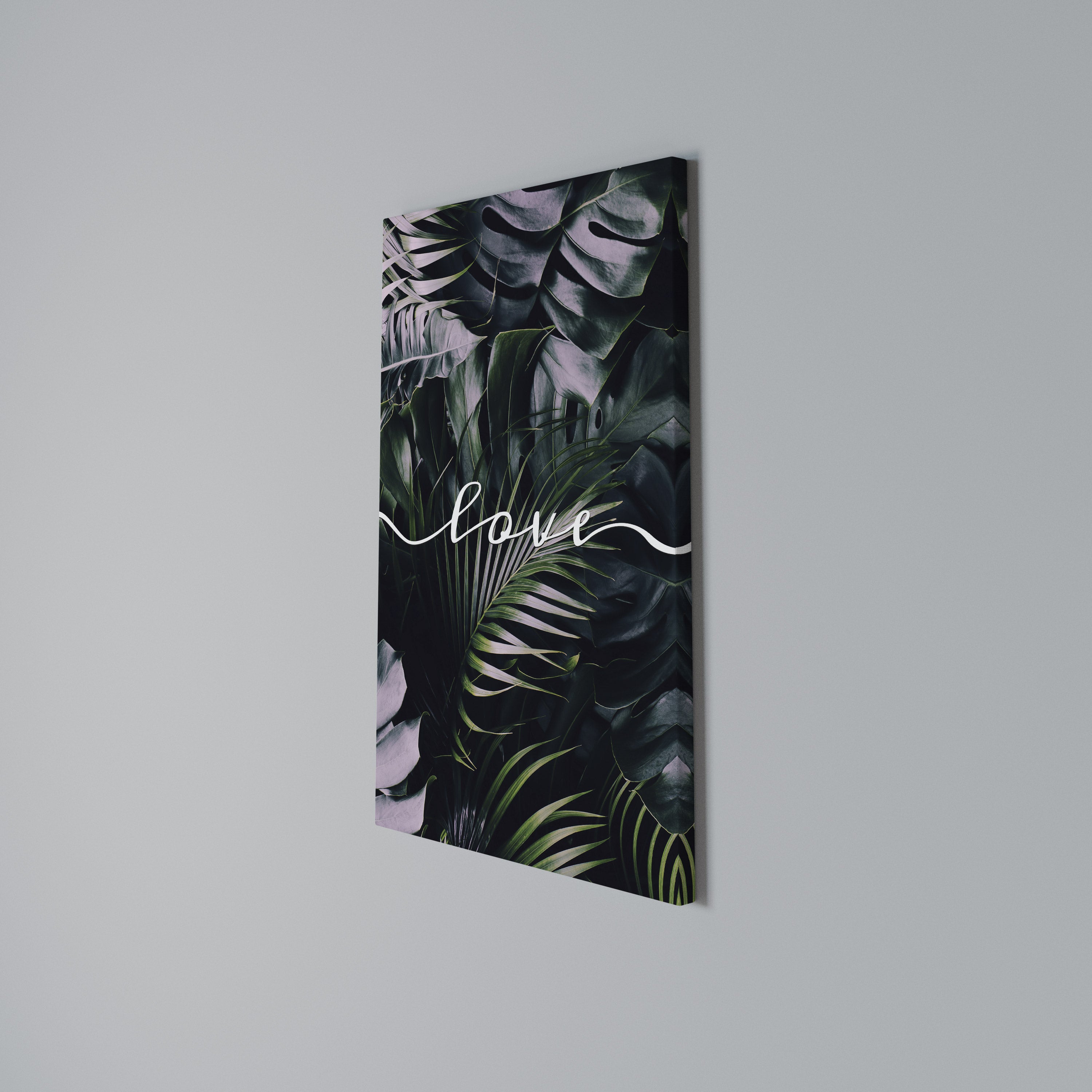 LOVE IN LEAVES Vertical Canvas Print