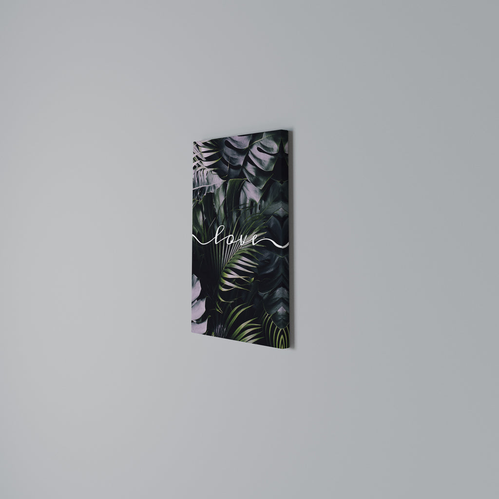 LOVE IN LEAVES Vertical Canvas Print