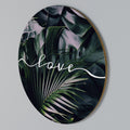 LOVE IN LEAVES Round Wall Art