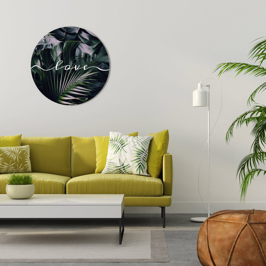 Décoration murale ronde LOVE IN LEAVES