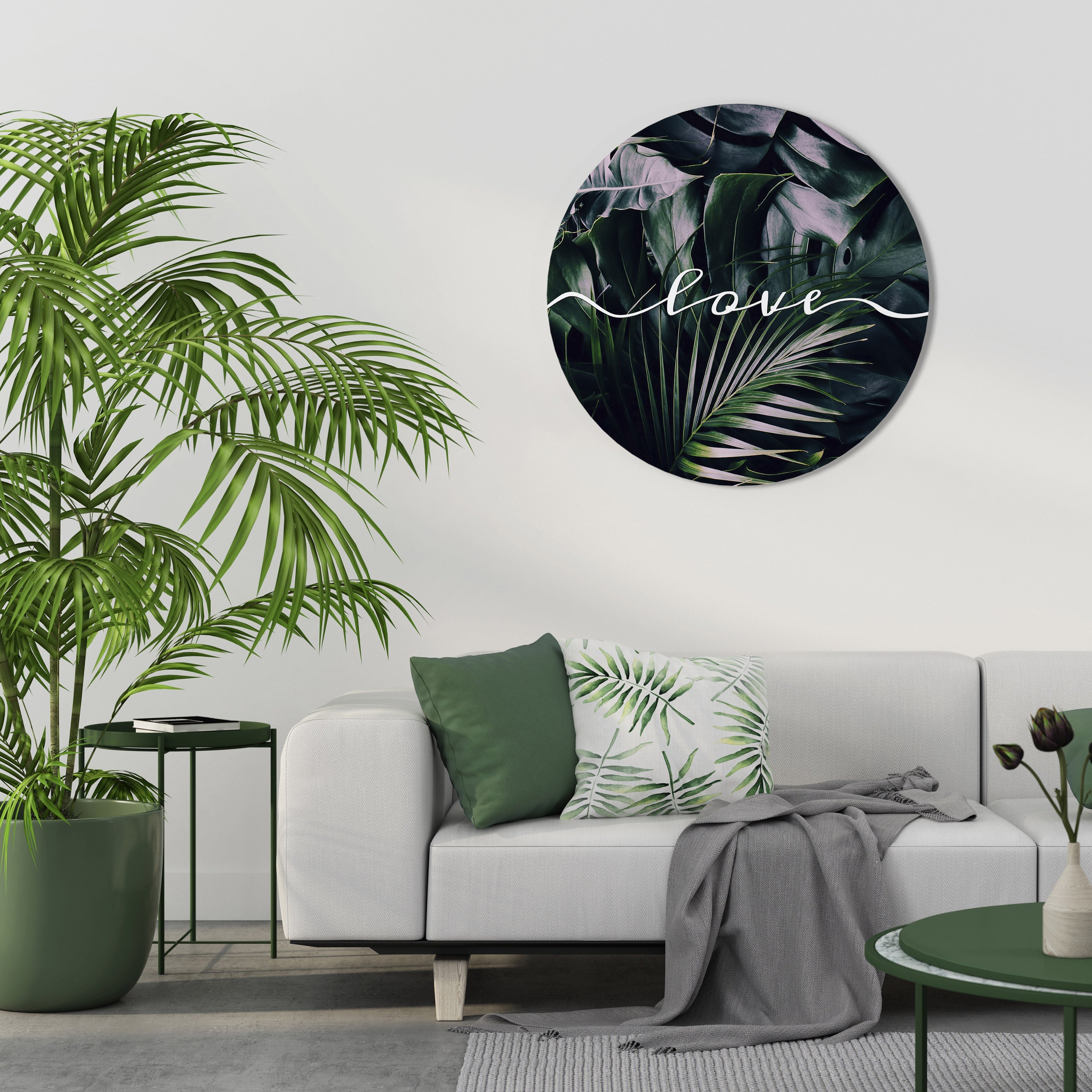 Décoration murale ronde LOVE IN LEAVES
