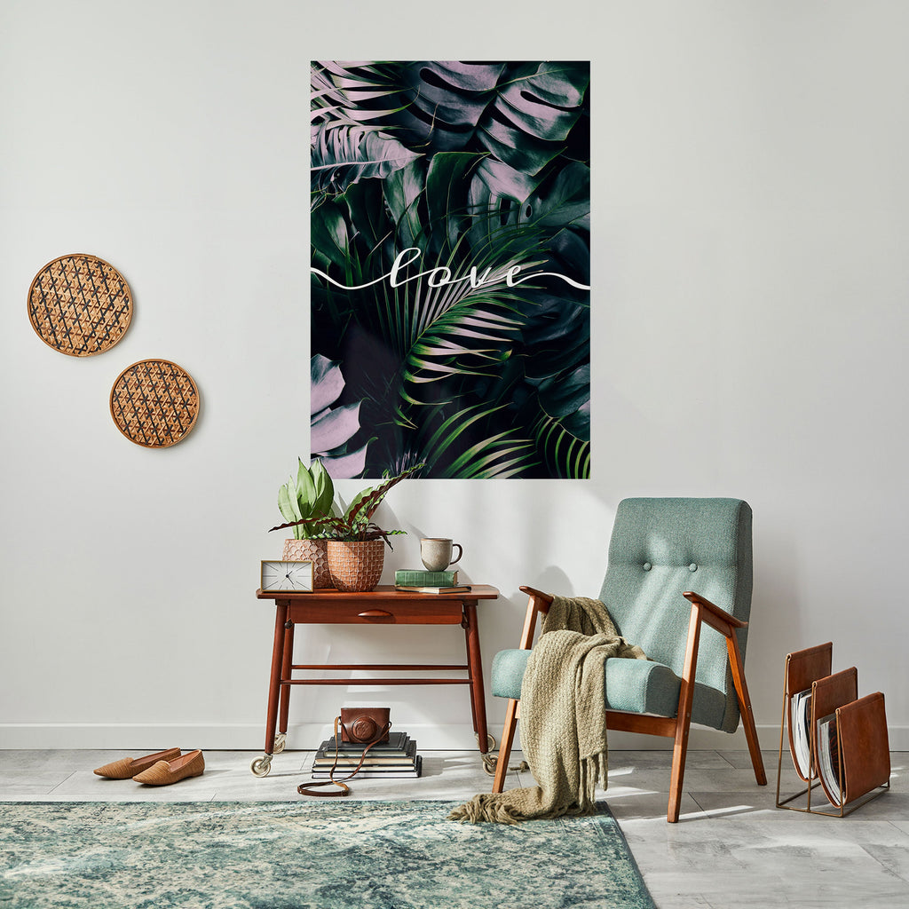 Affiche verticale autocollante LOVE IN LEAVES