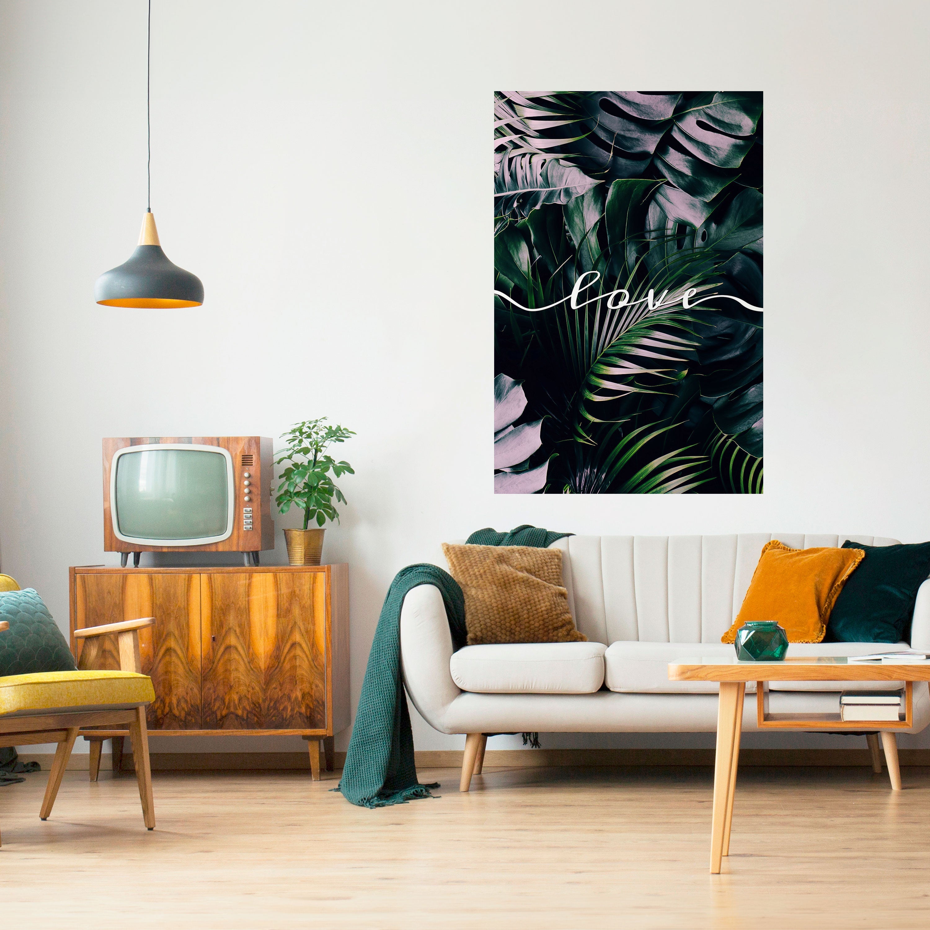 Affiche verticale autocollante LOVE IN LEAVES