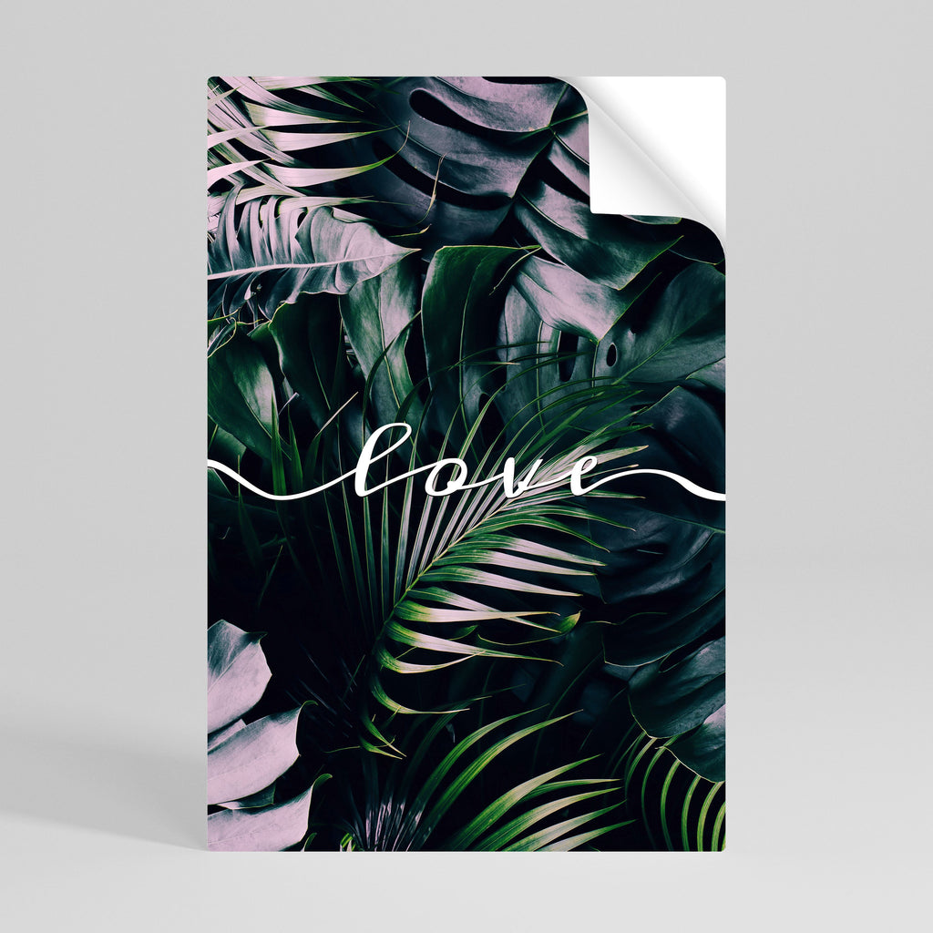 Affiche verticale autocollante LOVE IN LEAVES