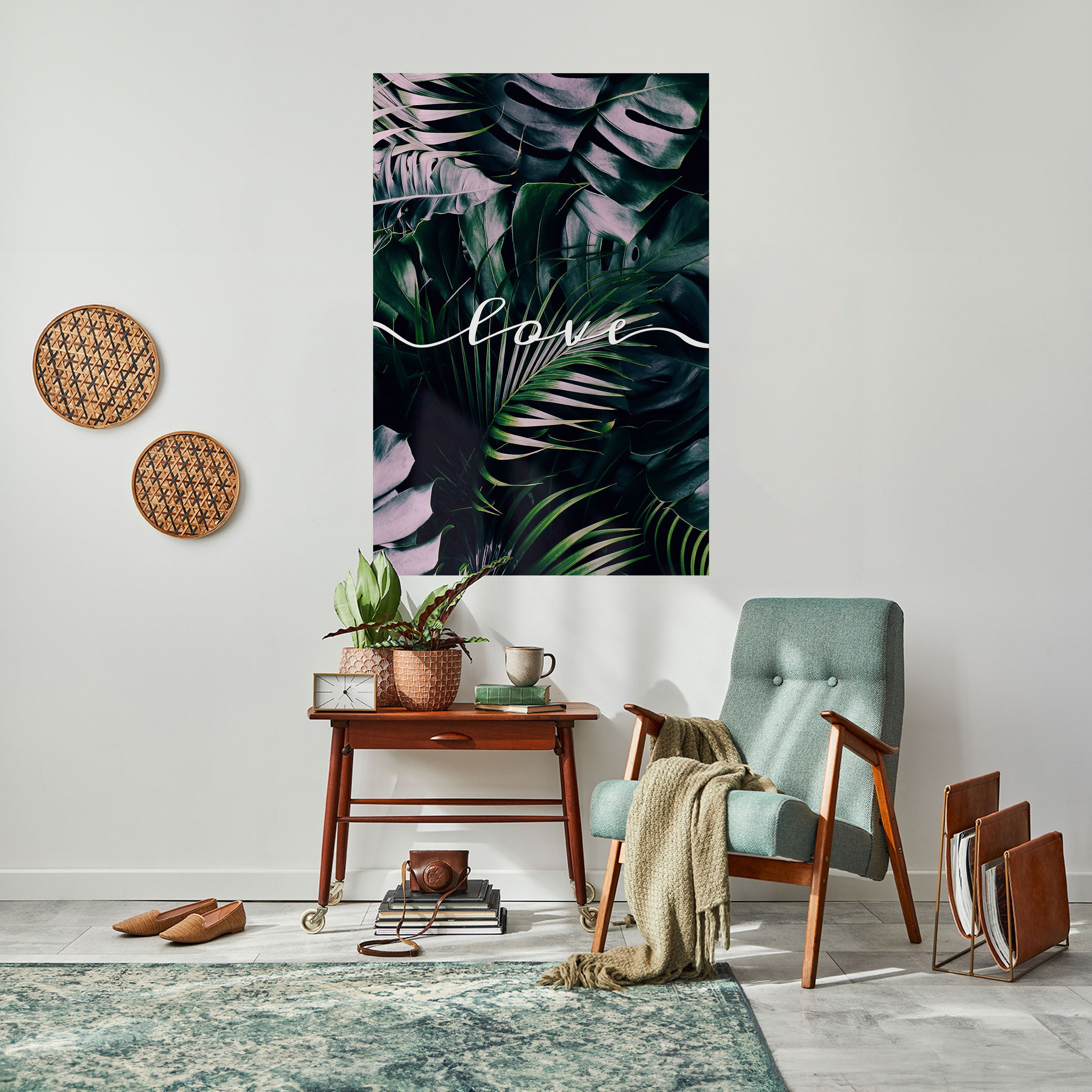 Affiche verticale autocollante LOVE IN LEAVES