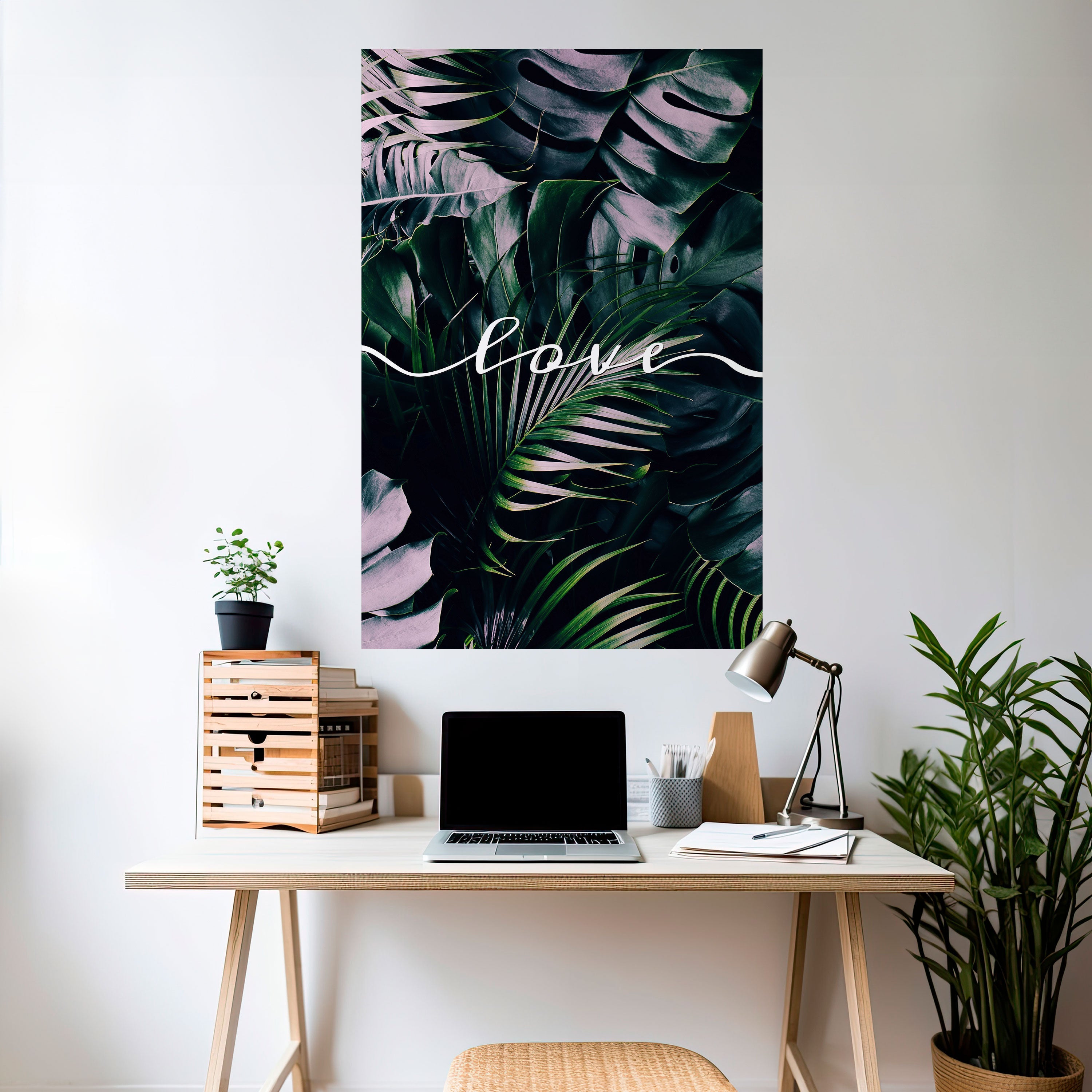 Affiche verticale autocollante LOVE IN LEAVES