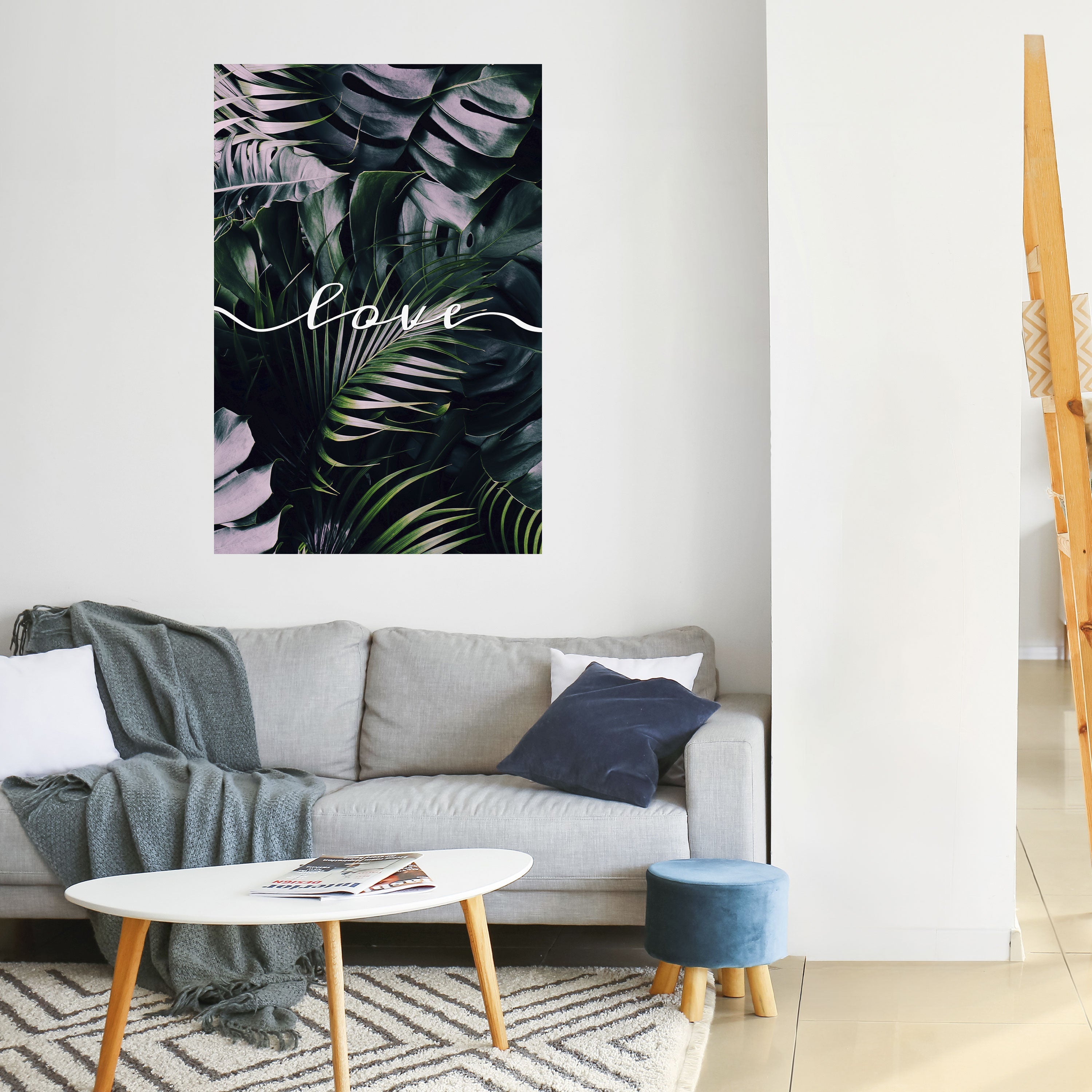 Affiche verticale autocollante LOVE IN LEAVES