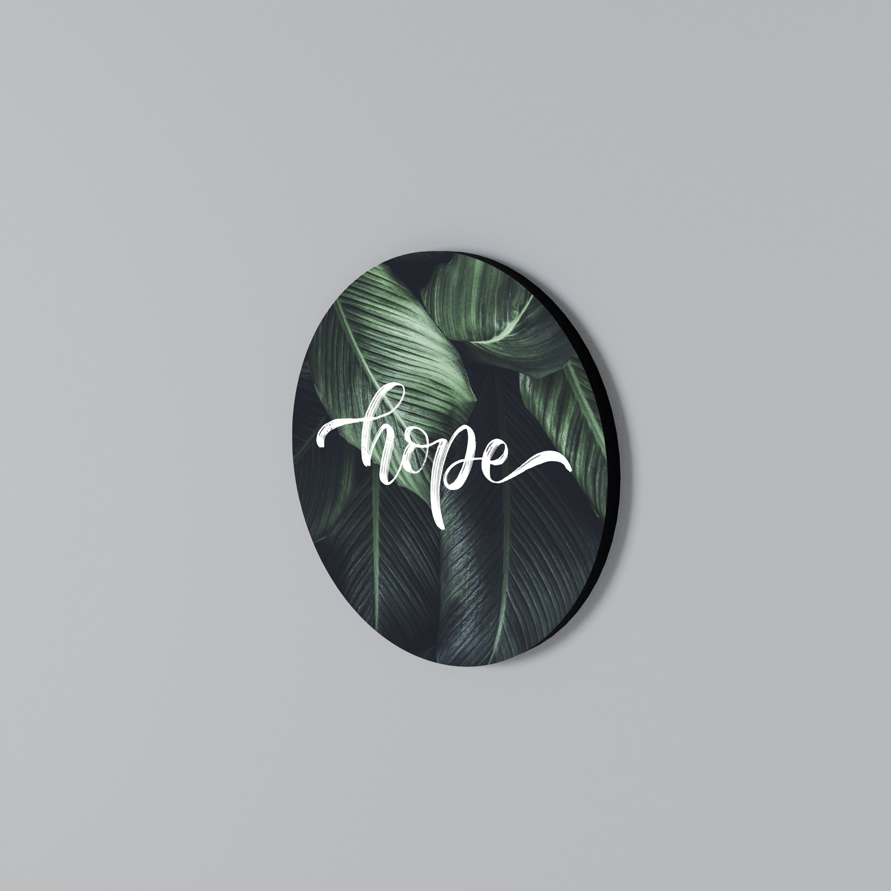 GREEN WHISPERS OF HOPE Round Wall Art