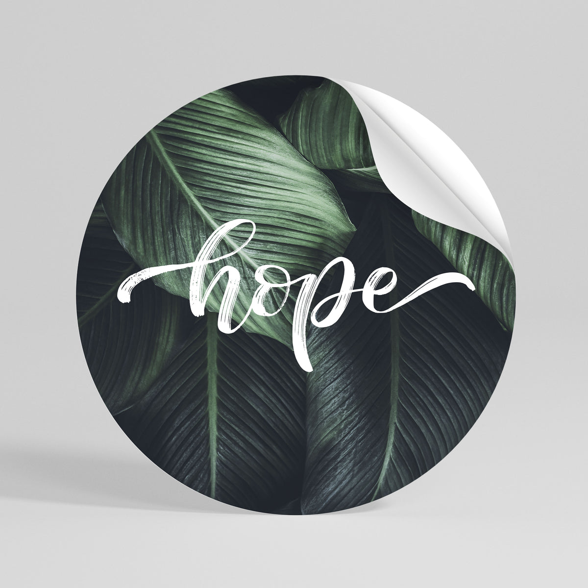GREEN WHISPERS OF HOPE Peel and Stick Round Sticker