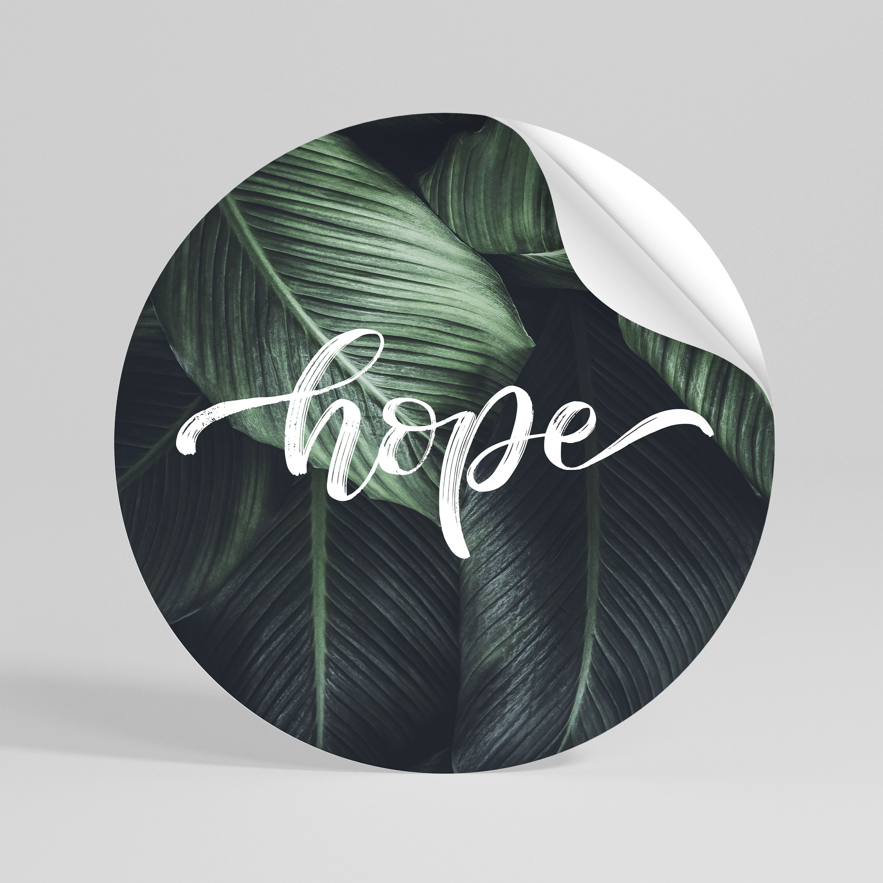 GREEN WHISPERS OF HOPE Peel and Stick Round Sticker