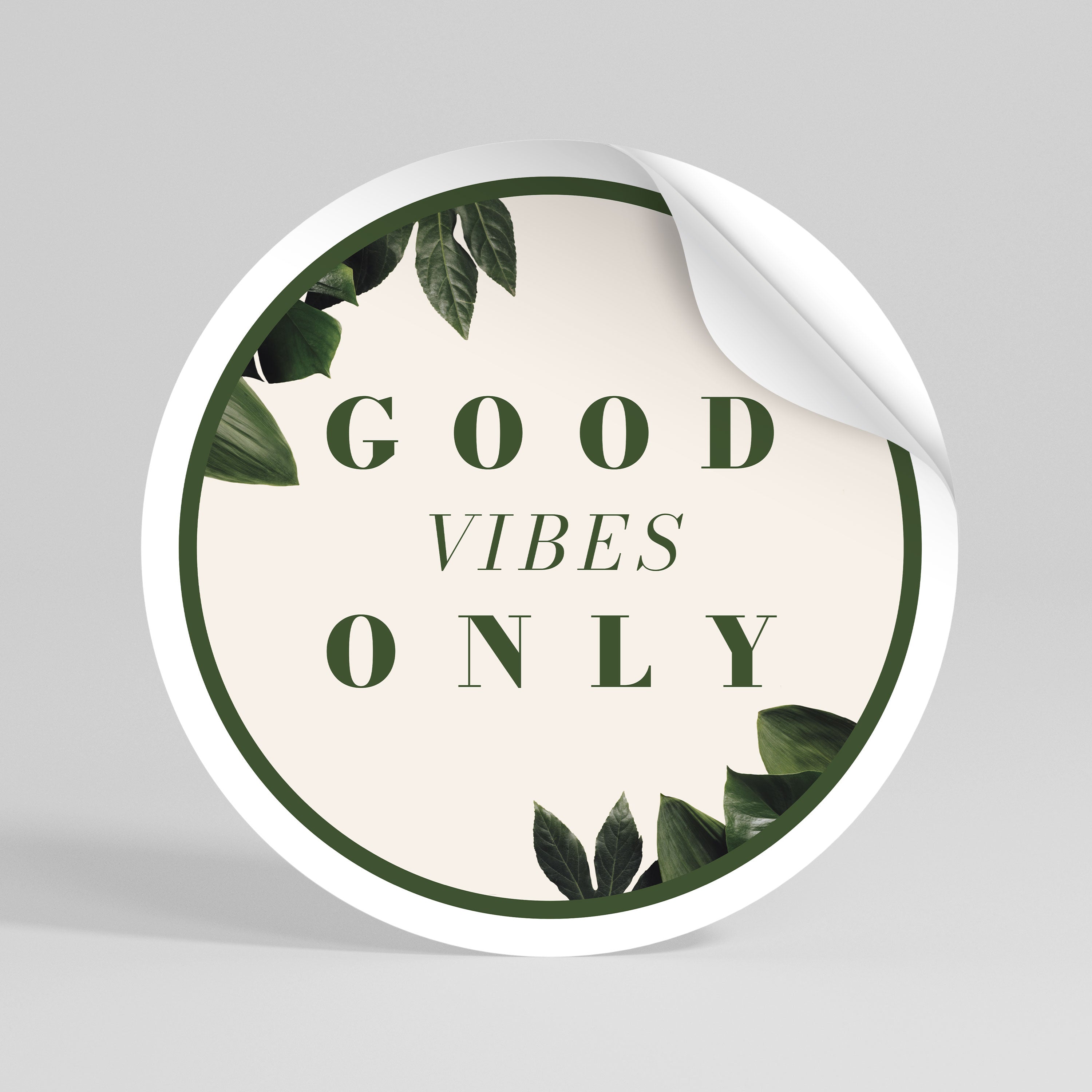 NATURE'S POSITIVE ENERGY Peel and Stick Round Sticker
