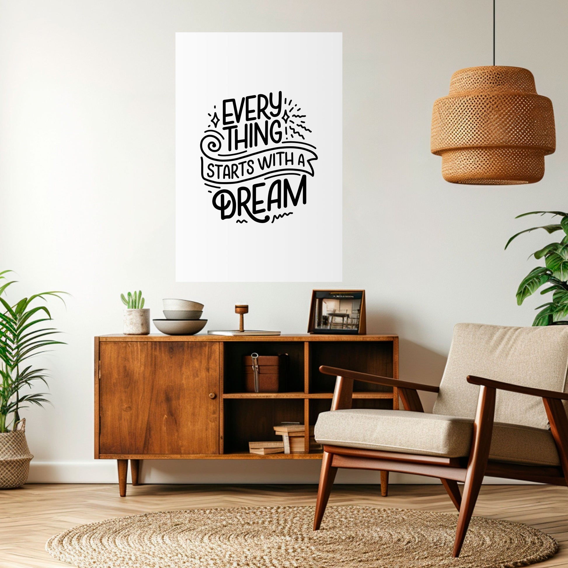 TOUT COMMENCE PAR UN RÊVE Affiche verticale autocollante