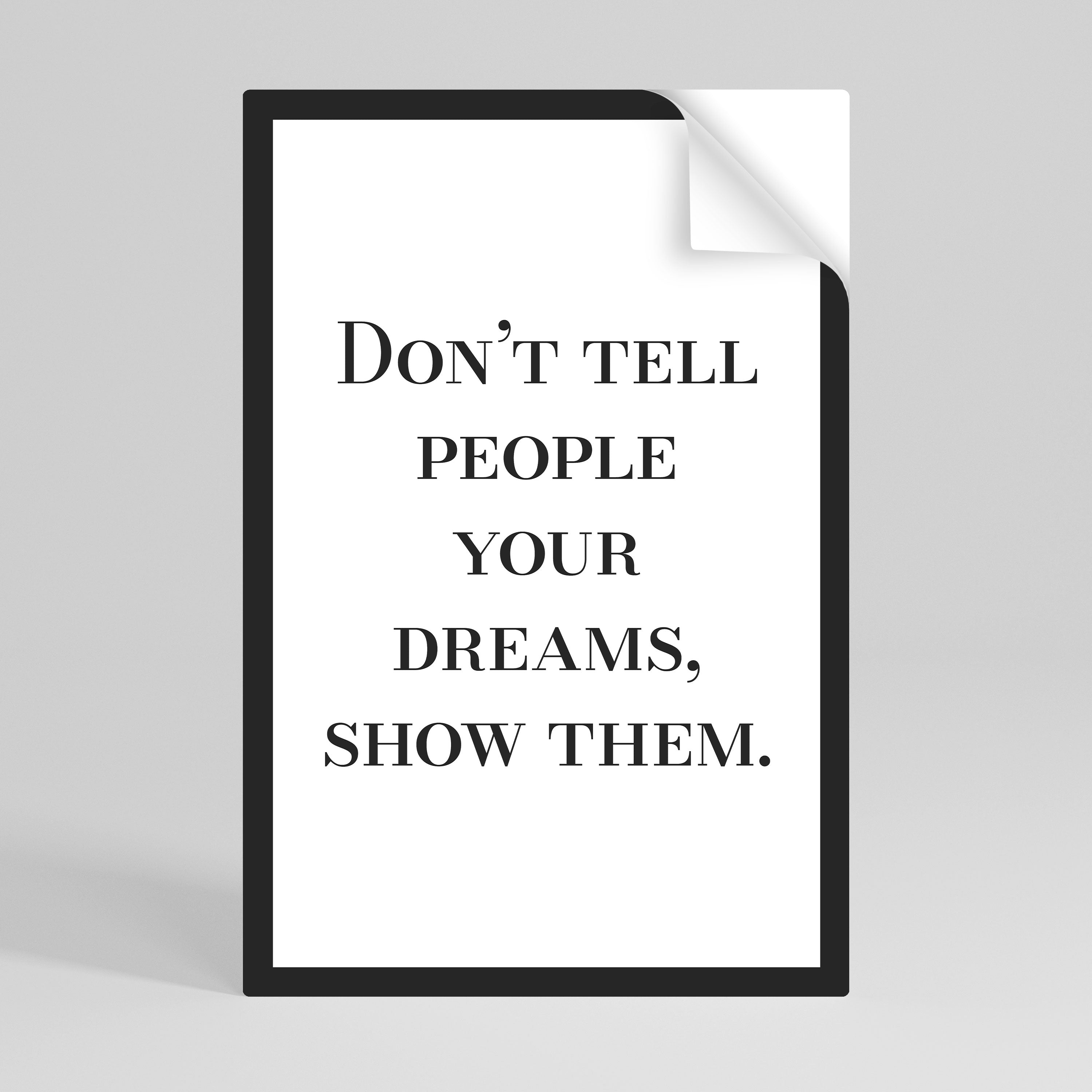 Affiche verticale autocollante « RÊVES EN ACTION »