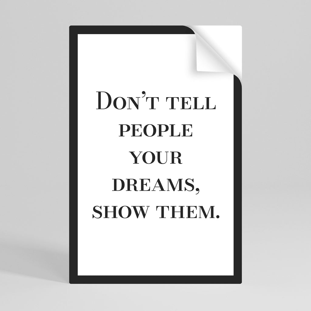 Affiche verticale autocollante « RÊVES EN ACTION »