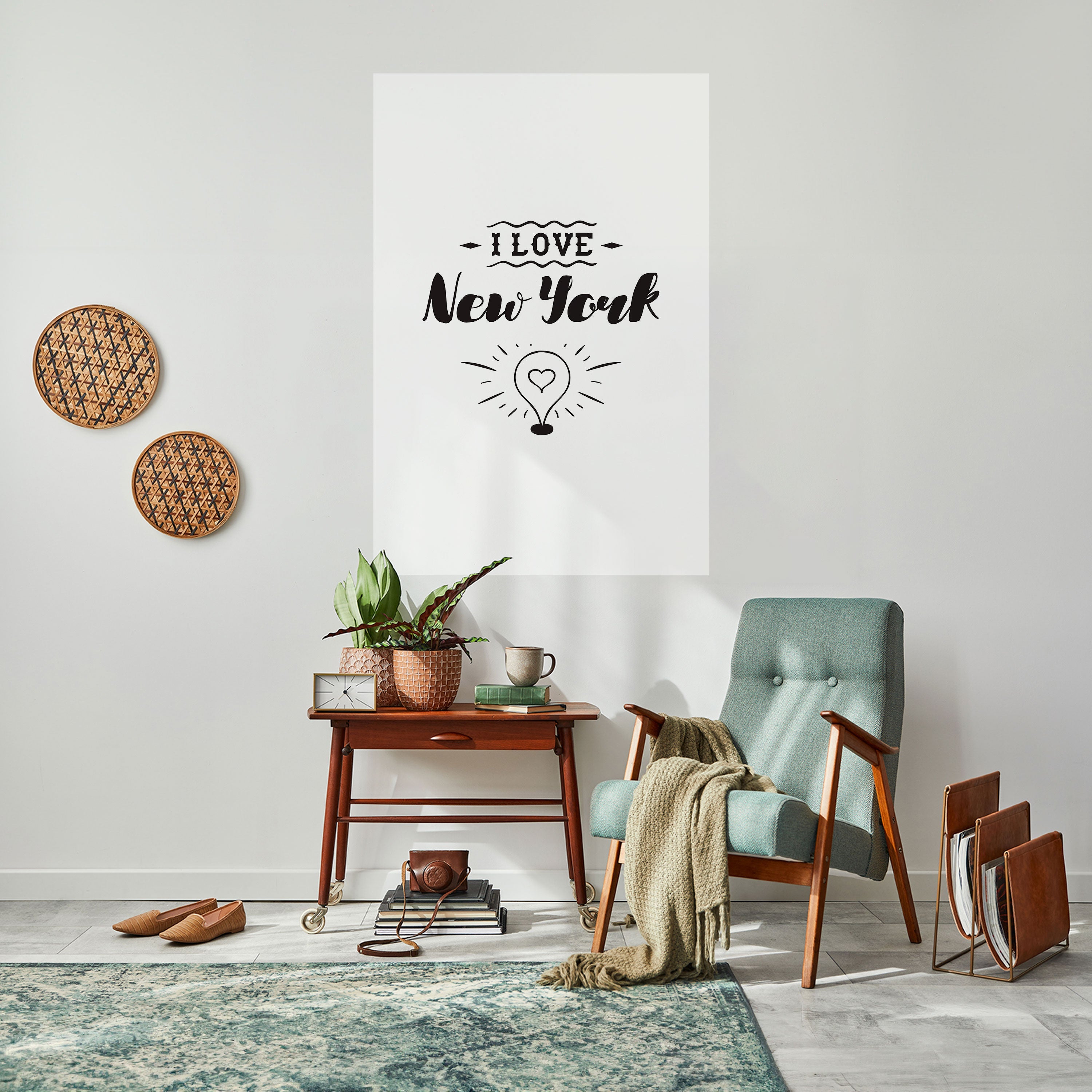 Affiche verticale autocollante « J'AIME NEW YORK »