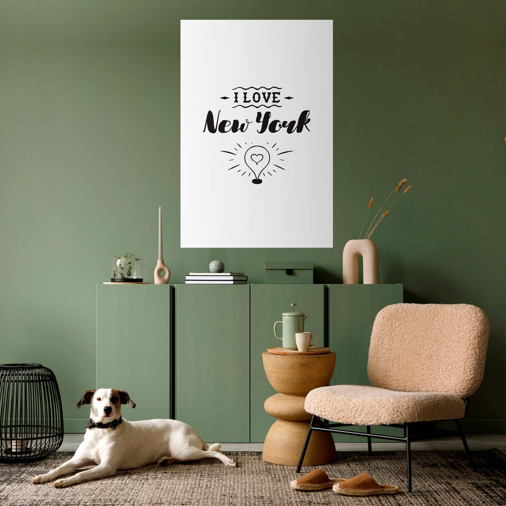 Affiche verticale autocollante « J'AIME NEW YORK »