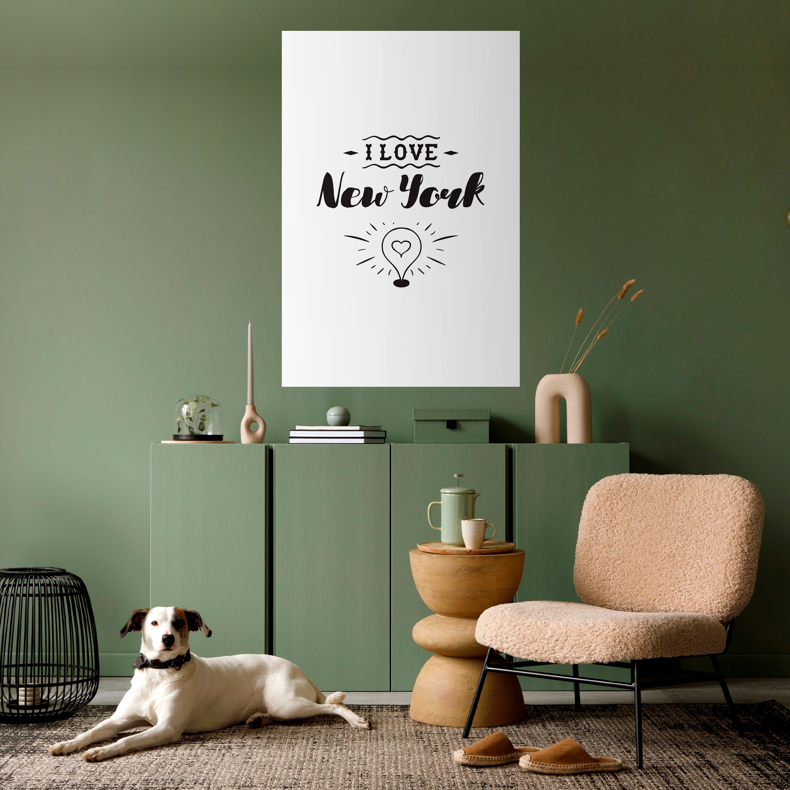 Affiche verticale autocollante « J'AIME NEW YORK »