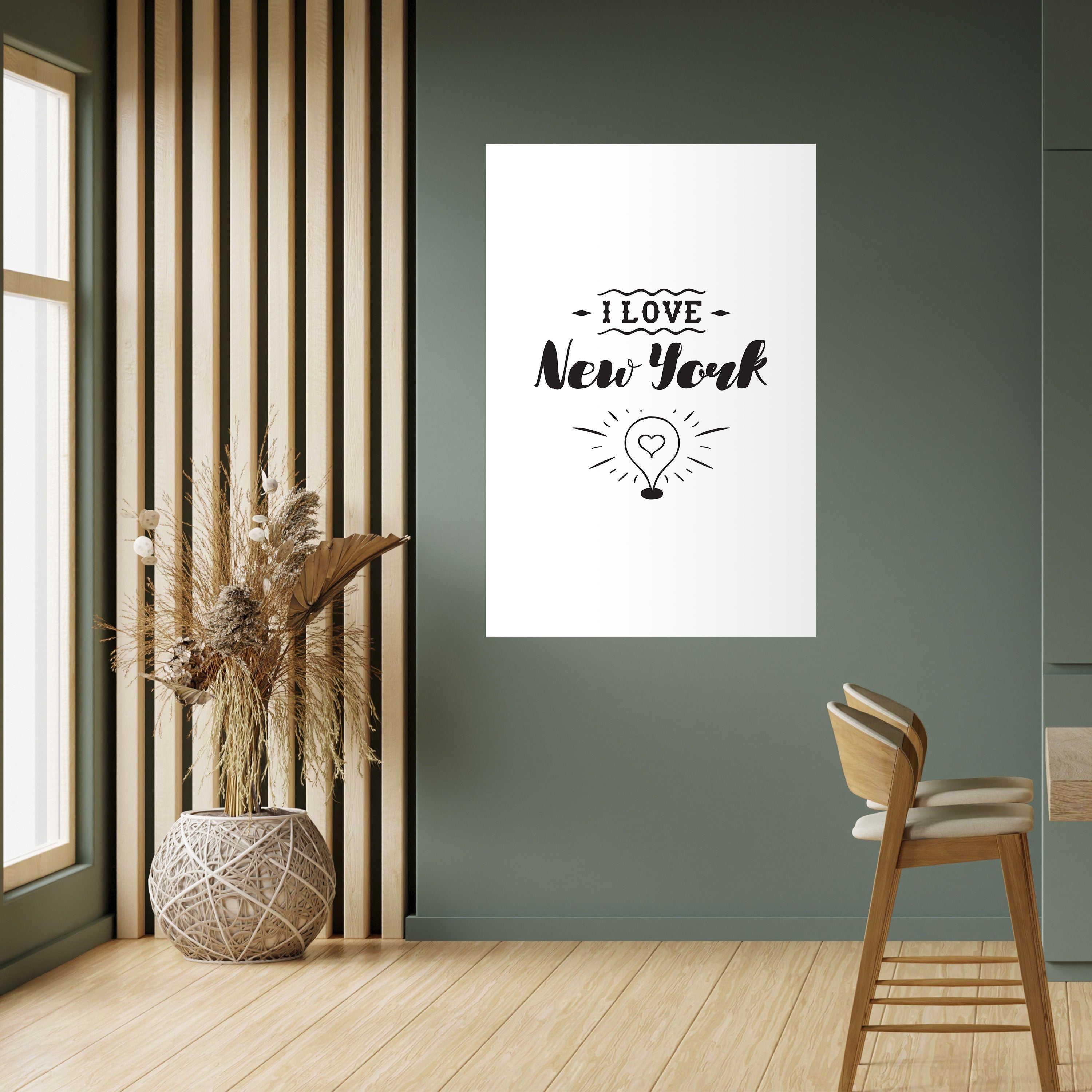 Affiche verticale autocollante « J'AIME NEW YORK »