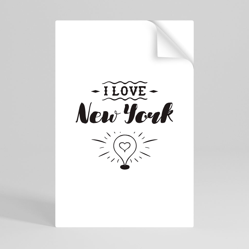 Affiche verticale autocollante « J'AIME NEW YORK »