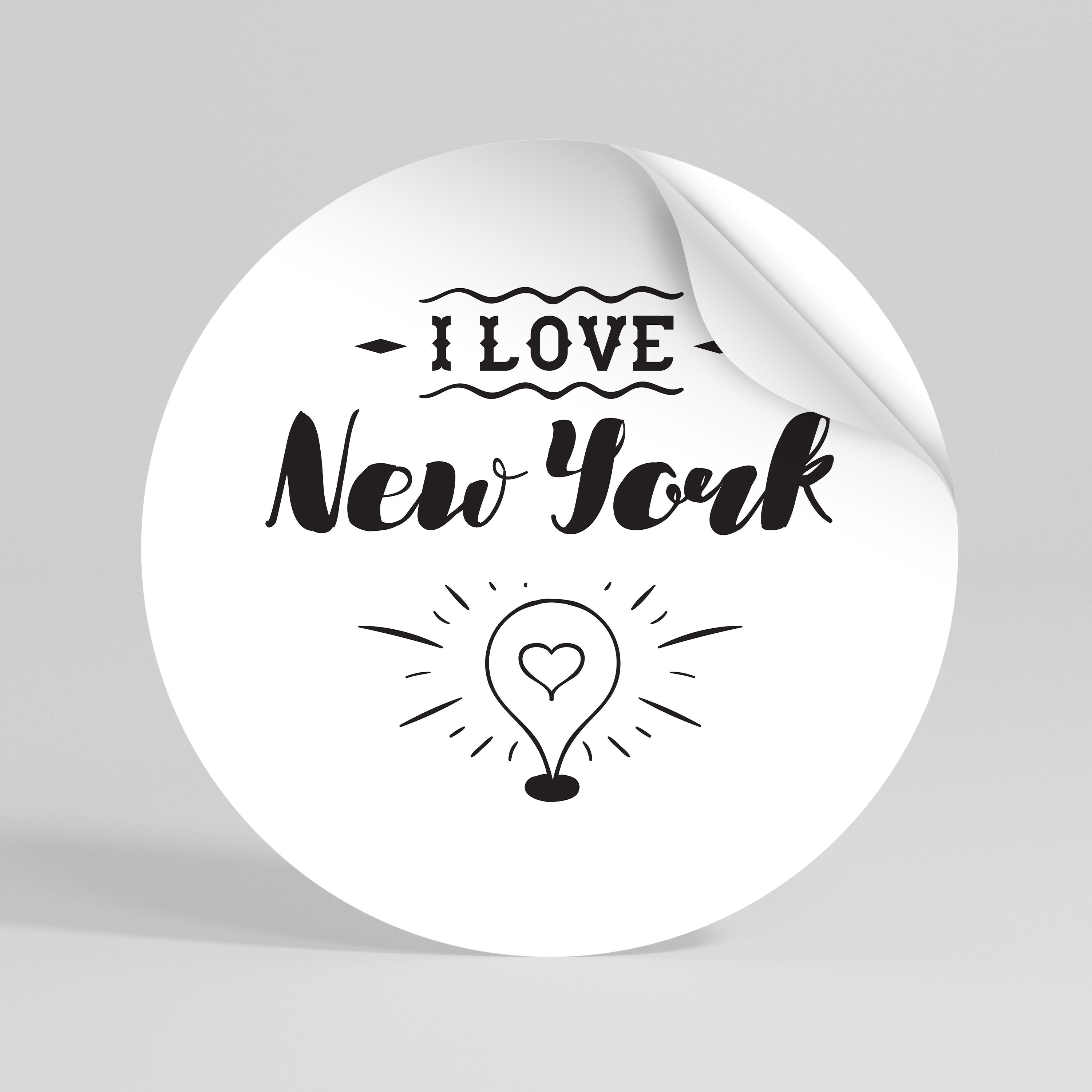 I LOVE NEW YORK Peel and Stick Round Sticker