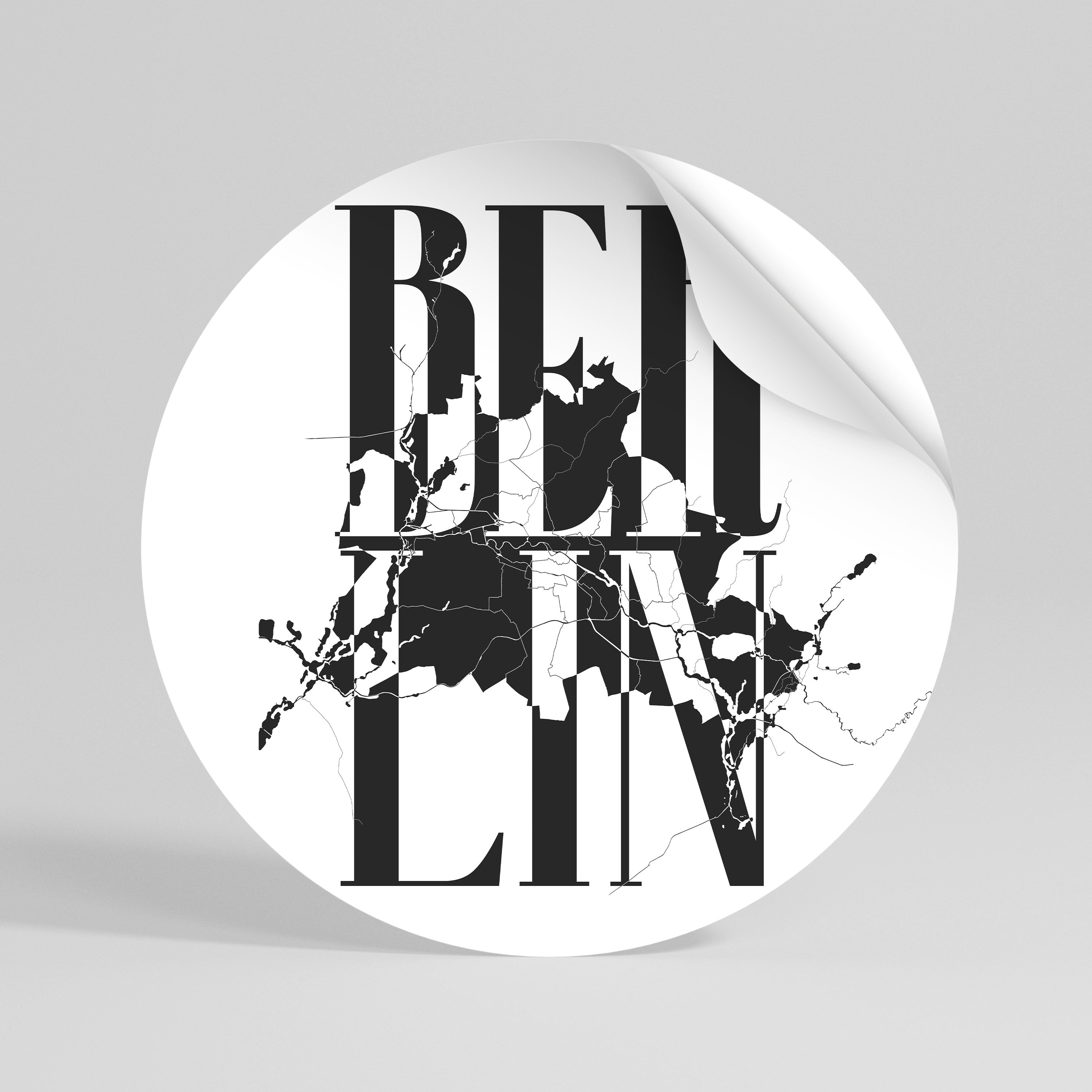 BOLD HORIZONS OF BERLIN Peel and Stick Round Sticker