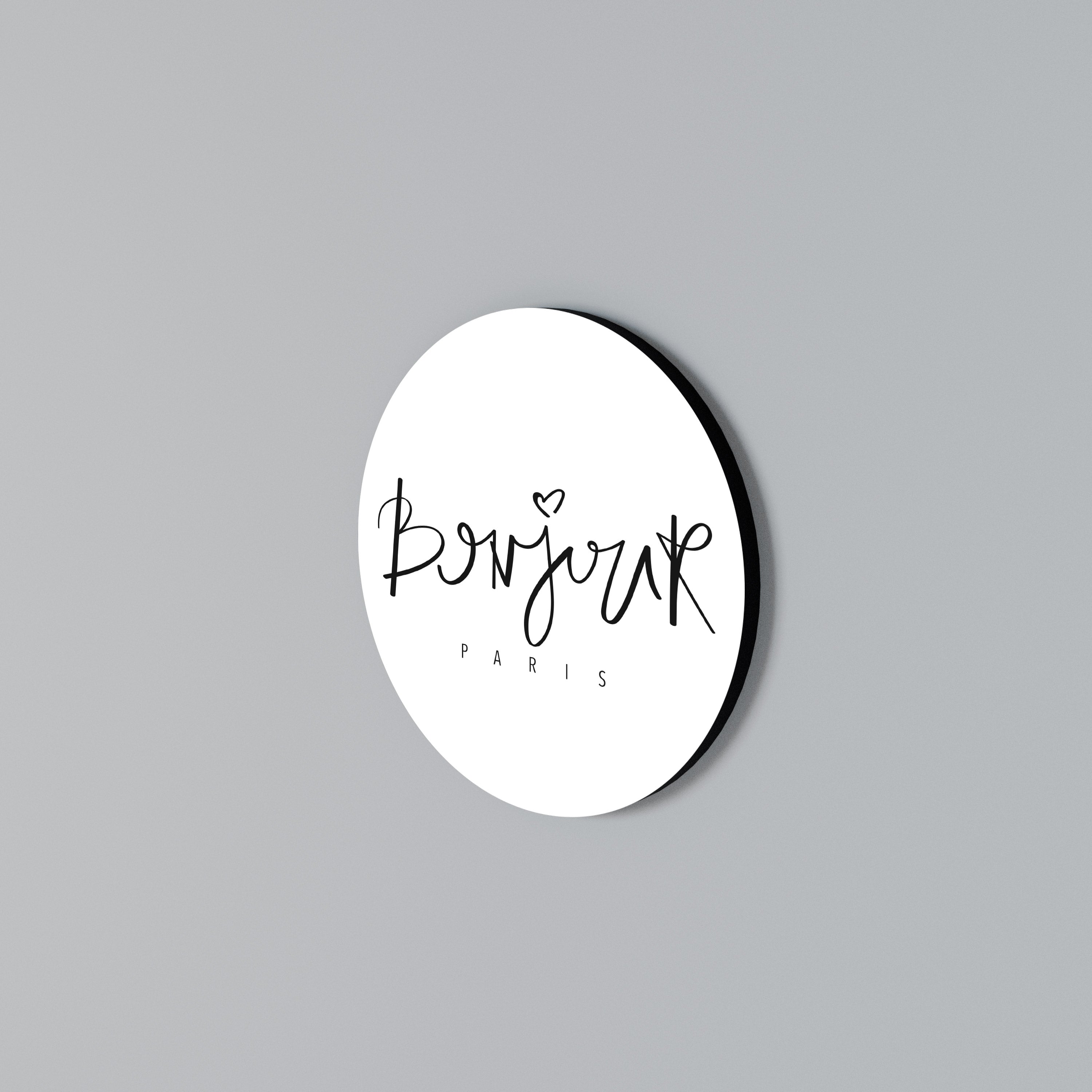 BONJOUR LOVE Round Wall Art