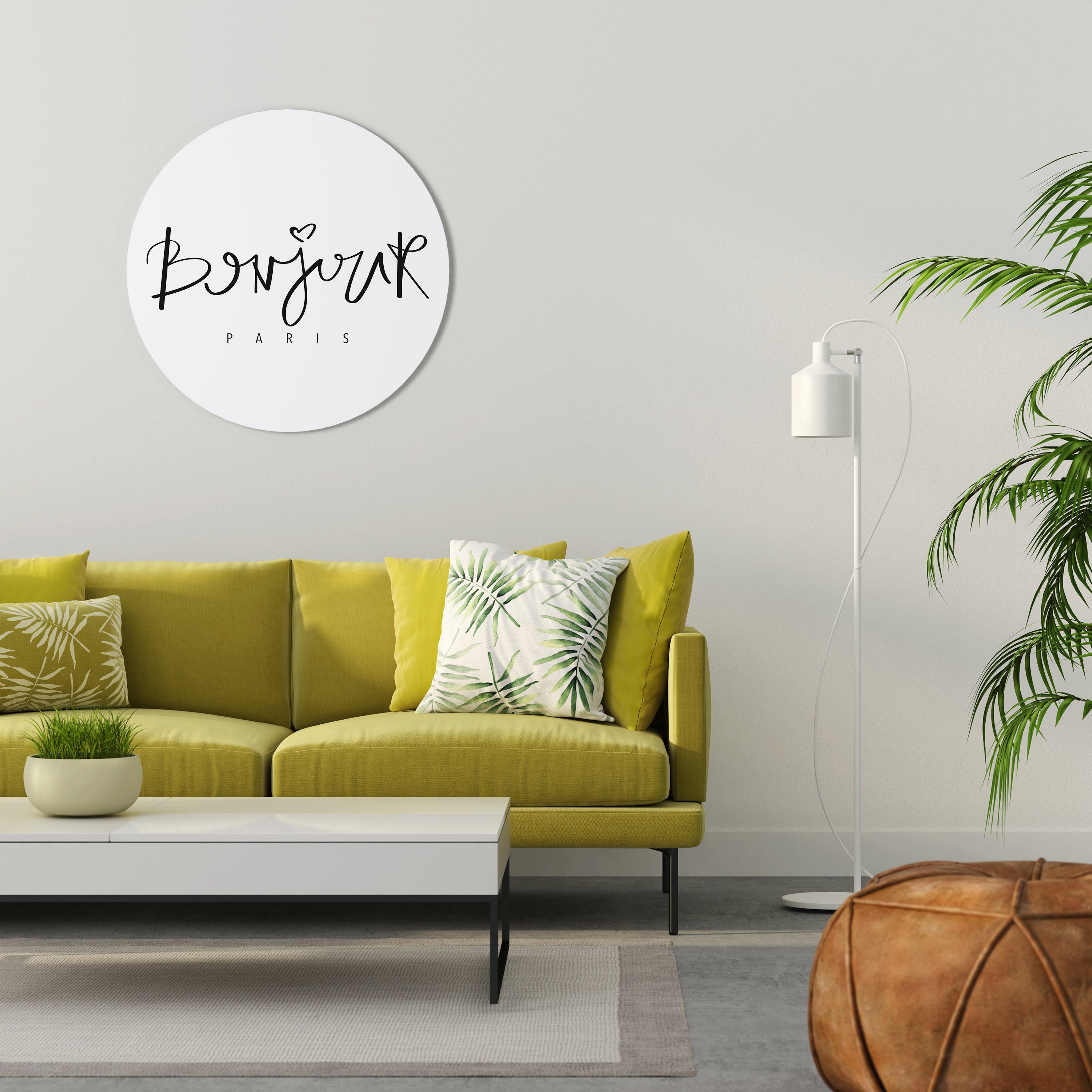 Décoration murale ronde BONJOUR LOVE