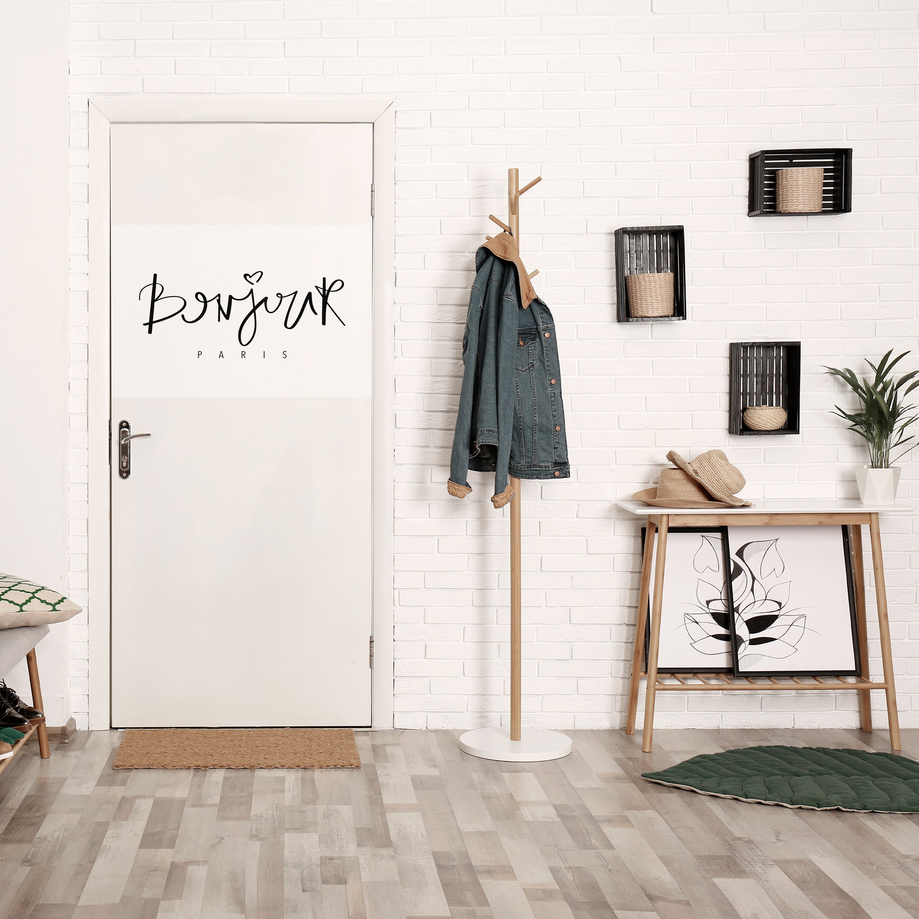 Affiche horizontale autocollante BONJOUR LOVE